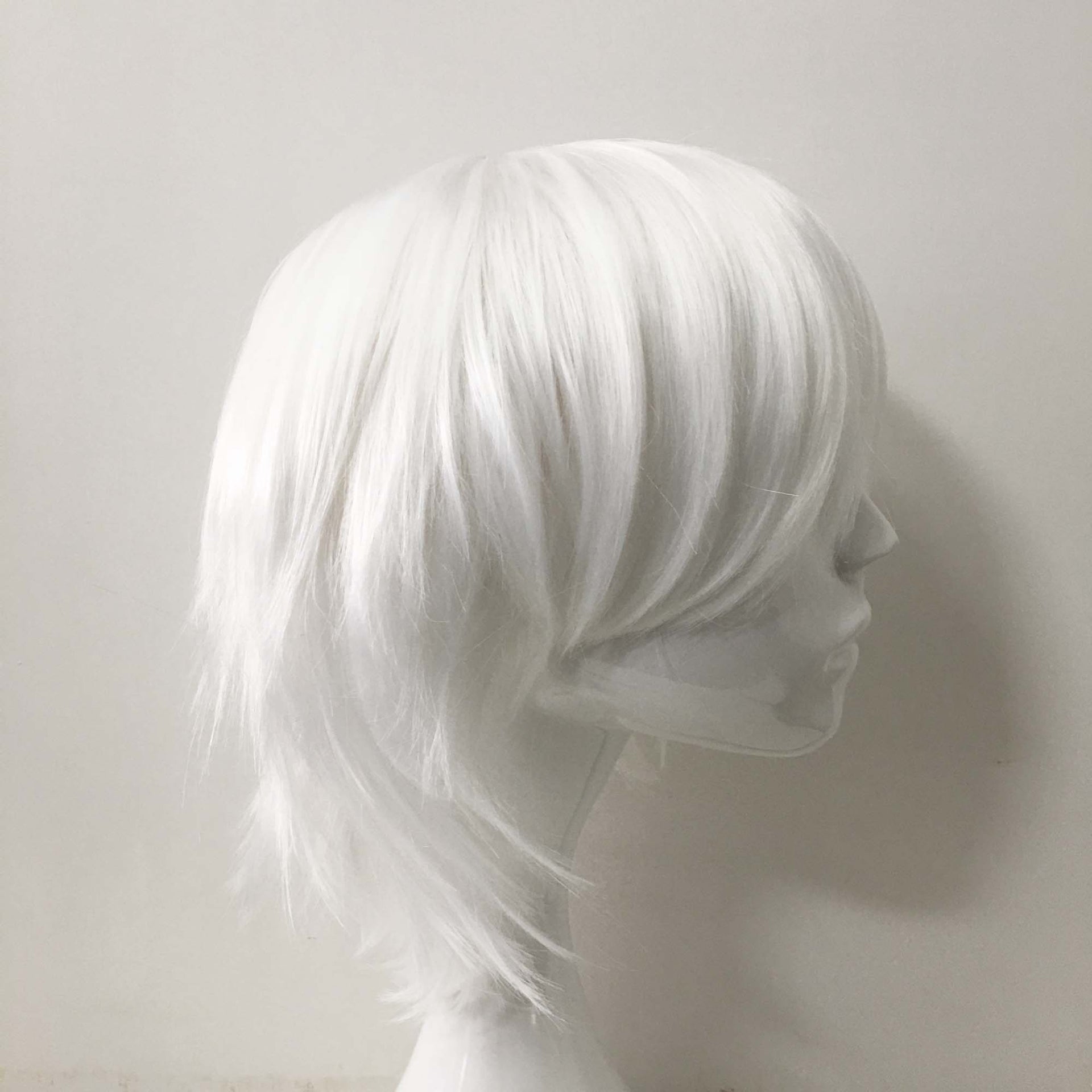 nevermindyrhead Men Snow White Short Straight Fringe Bangs Cosplay Wig