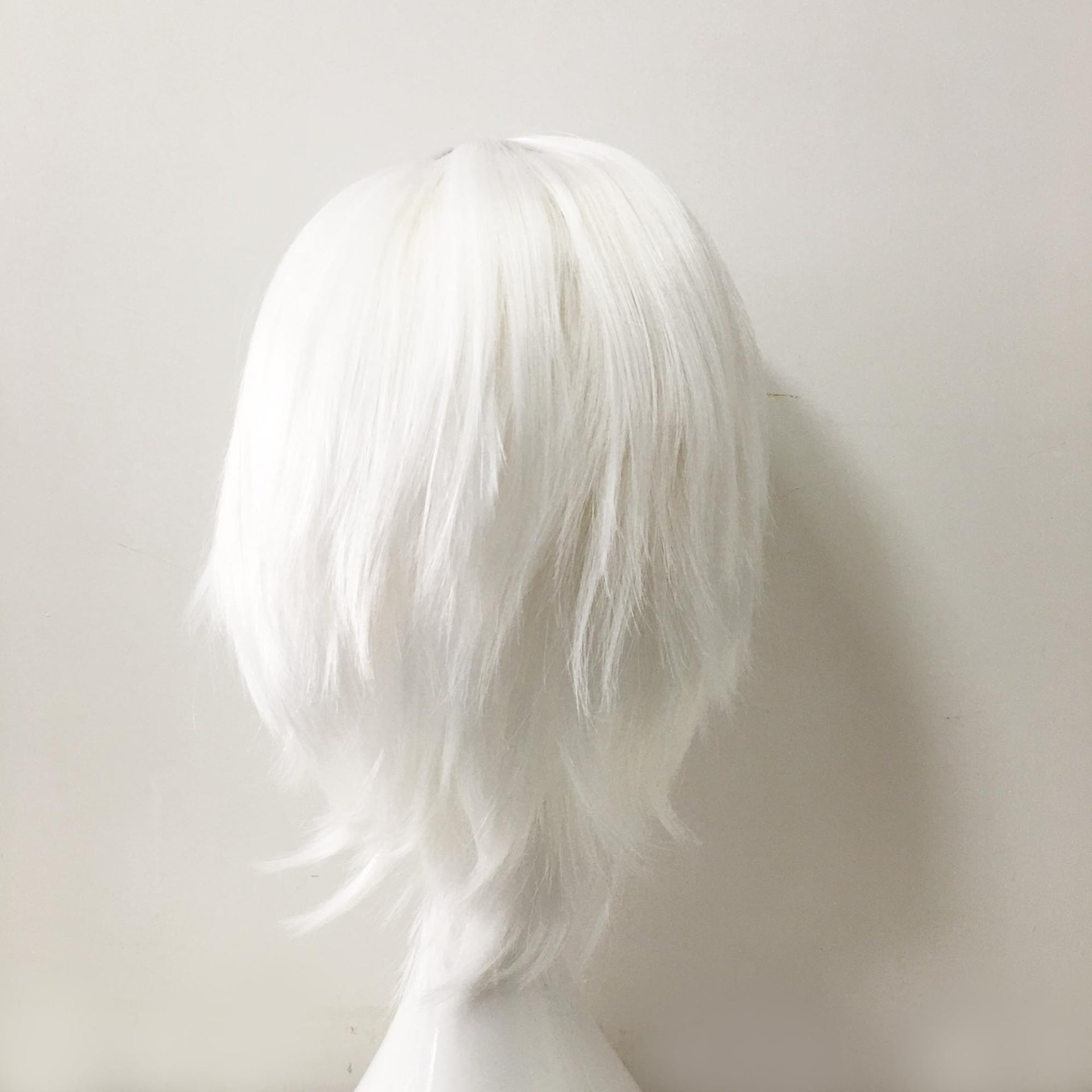 nevermindyrhead Men Snow White Short Straight Fringe Bangs Cosplay Wig