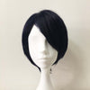 Men Unisex Navy Short Straight Side Swept Bangs Cosplay Wig