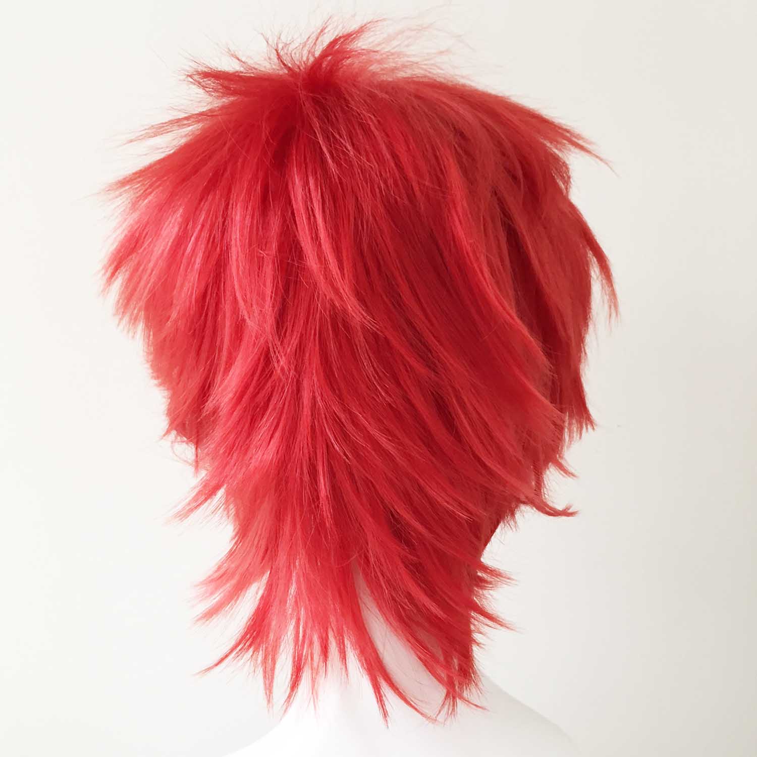 nevermindyrhead Men Unisex Red Short Straight Long Fringe Bangs Cosplay Wig