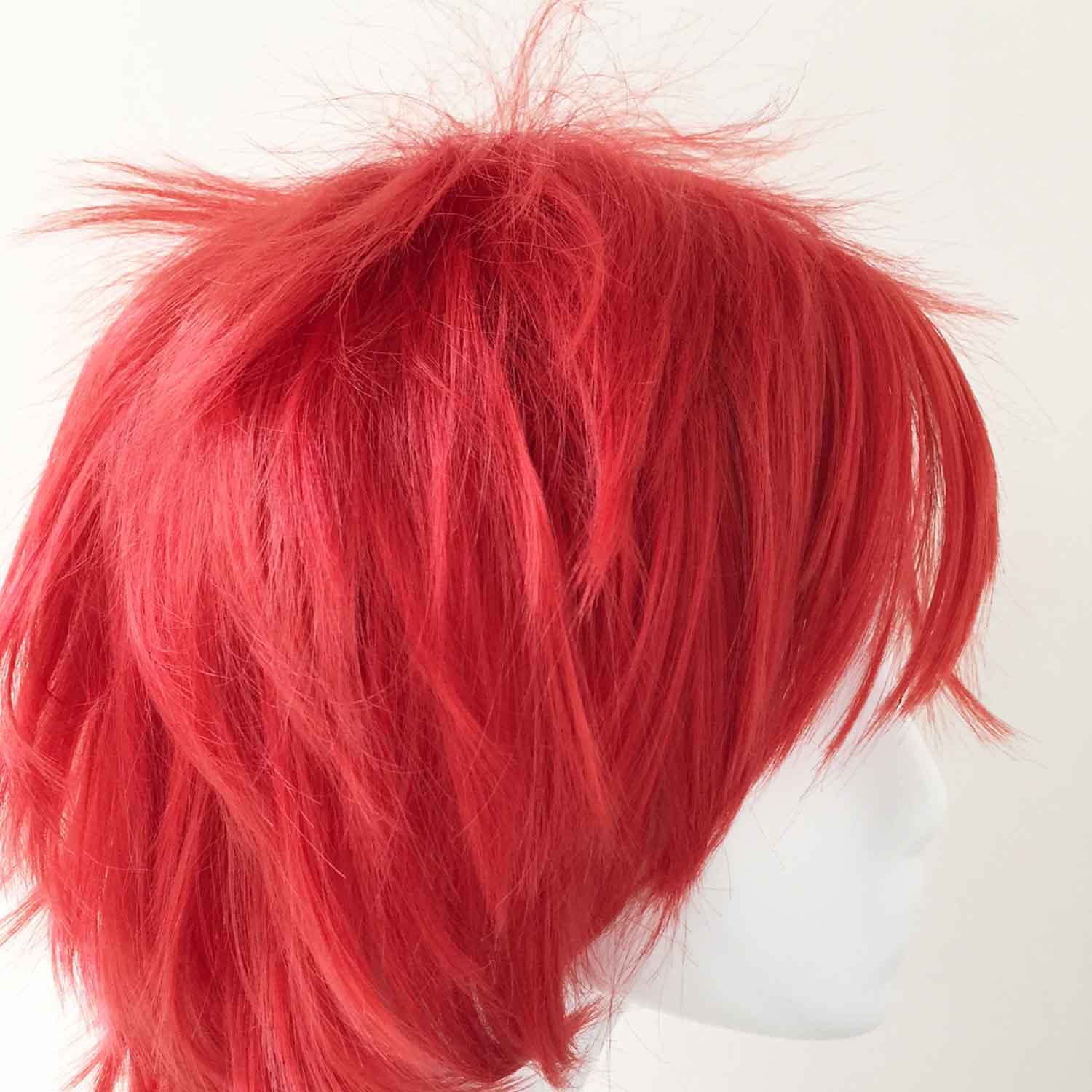 nevermindyrhead Men Unisex Red Short Straight Long Fringe Bangs Cosplay Wig