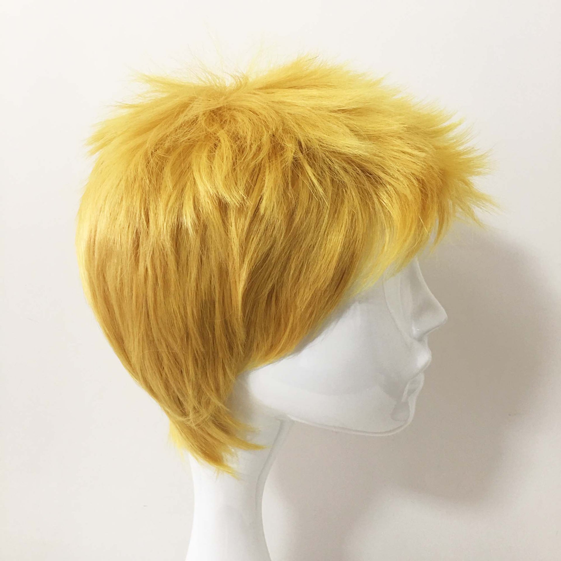 nevermindyrhead Men Yellow Short Straight Pixie Fringe Bangs Cosplay Wig