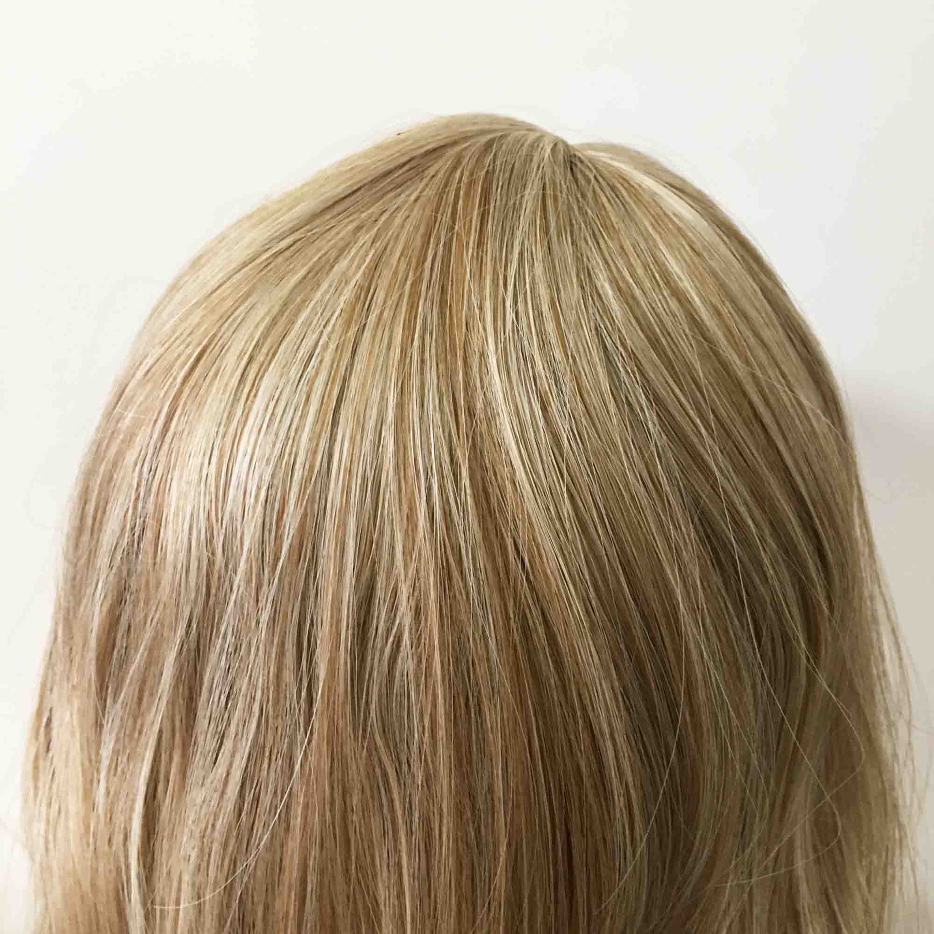 nevermindyrhead Women Ash Blonde Long Curly Side Part Fringe Bangs Layered Wig