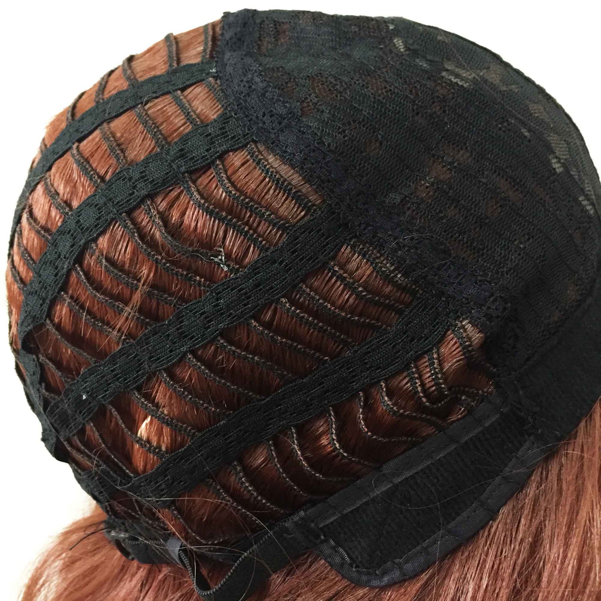 nevermindyrhead Women Auburn Dark Red Long Wavy Fringe Bangs Wig