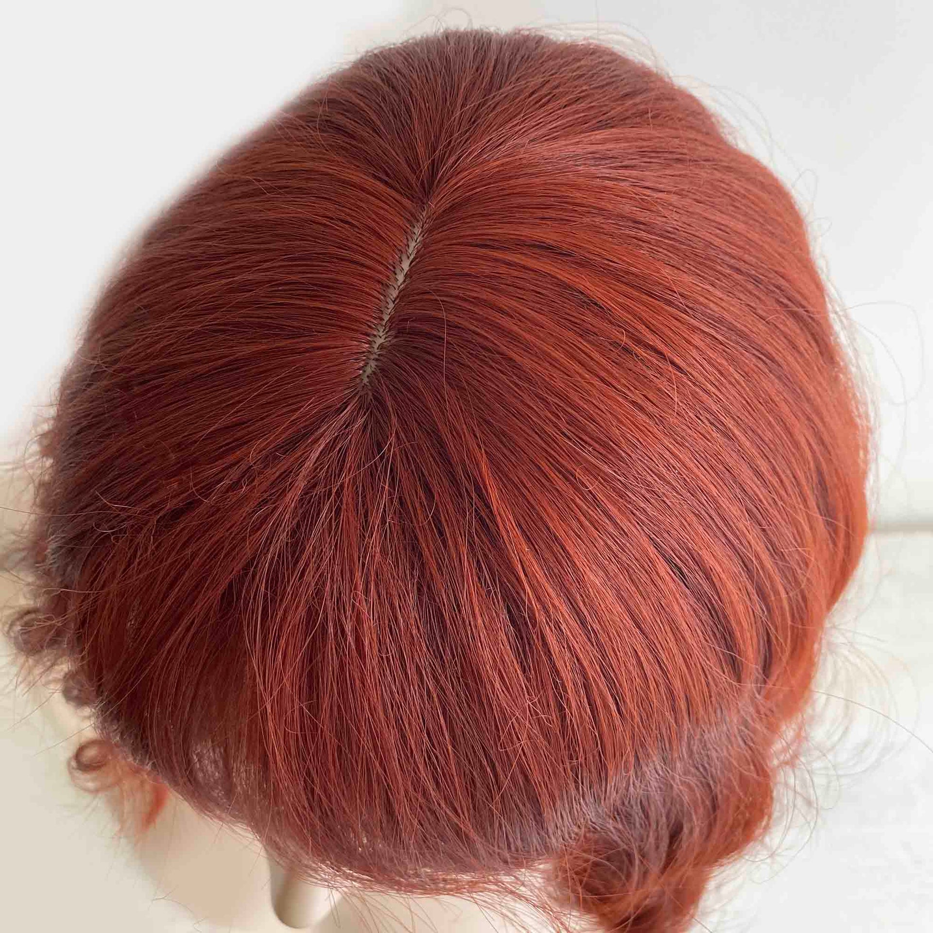 nevermindyrhead Women Auburn Dark Red Short Wavy Bob Fringe Bangs Wig