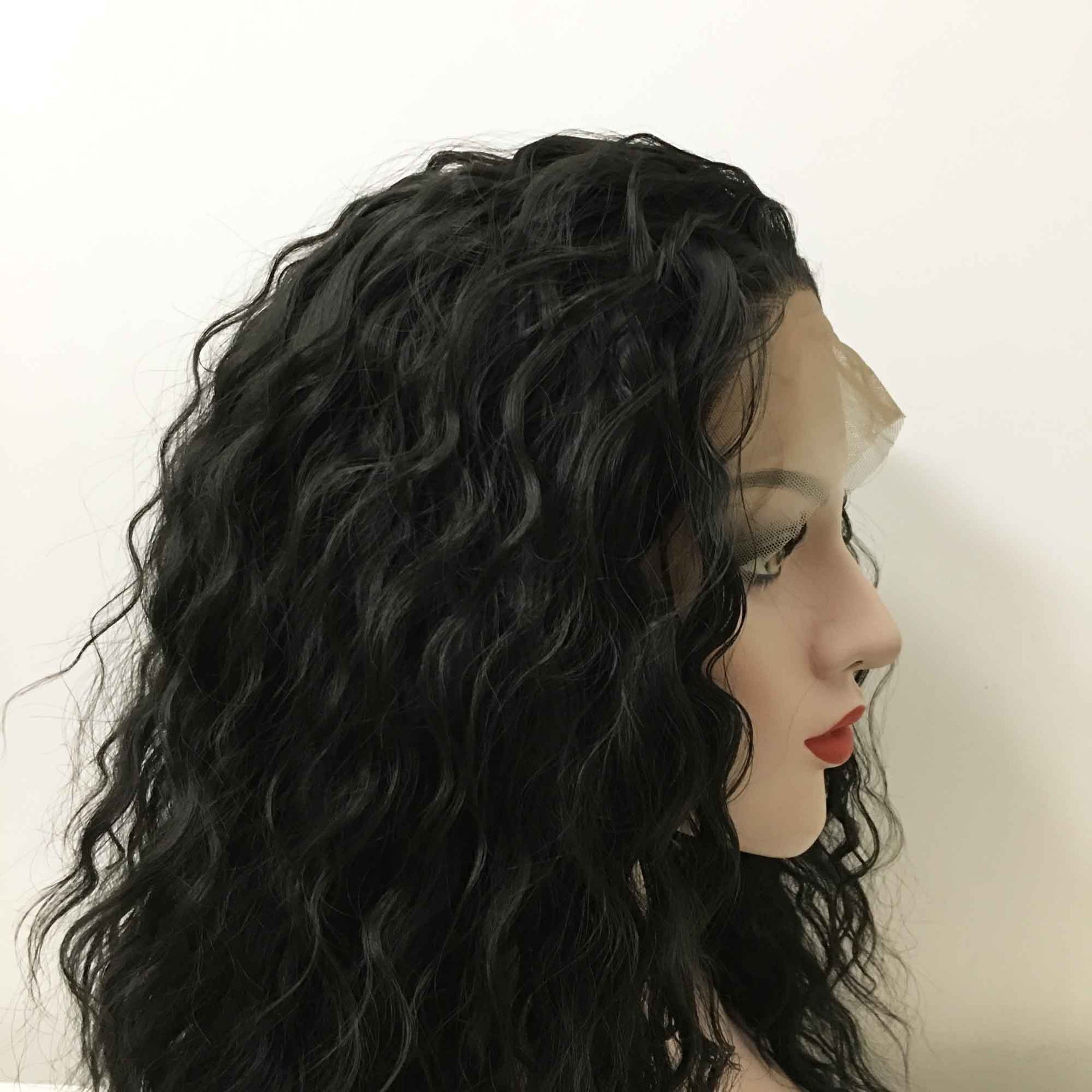 nevermindyrhead Women Black lace Front Free Part Curly Fluffy Layers Thick Volume Wig