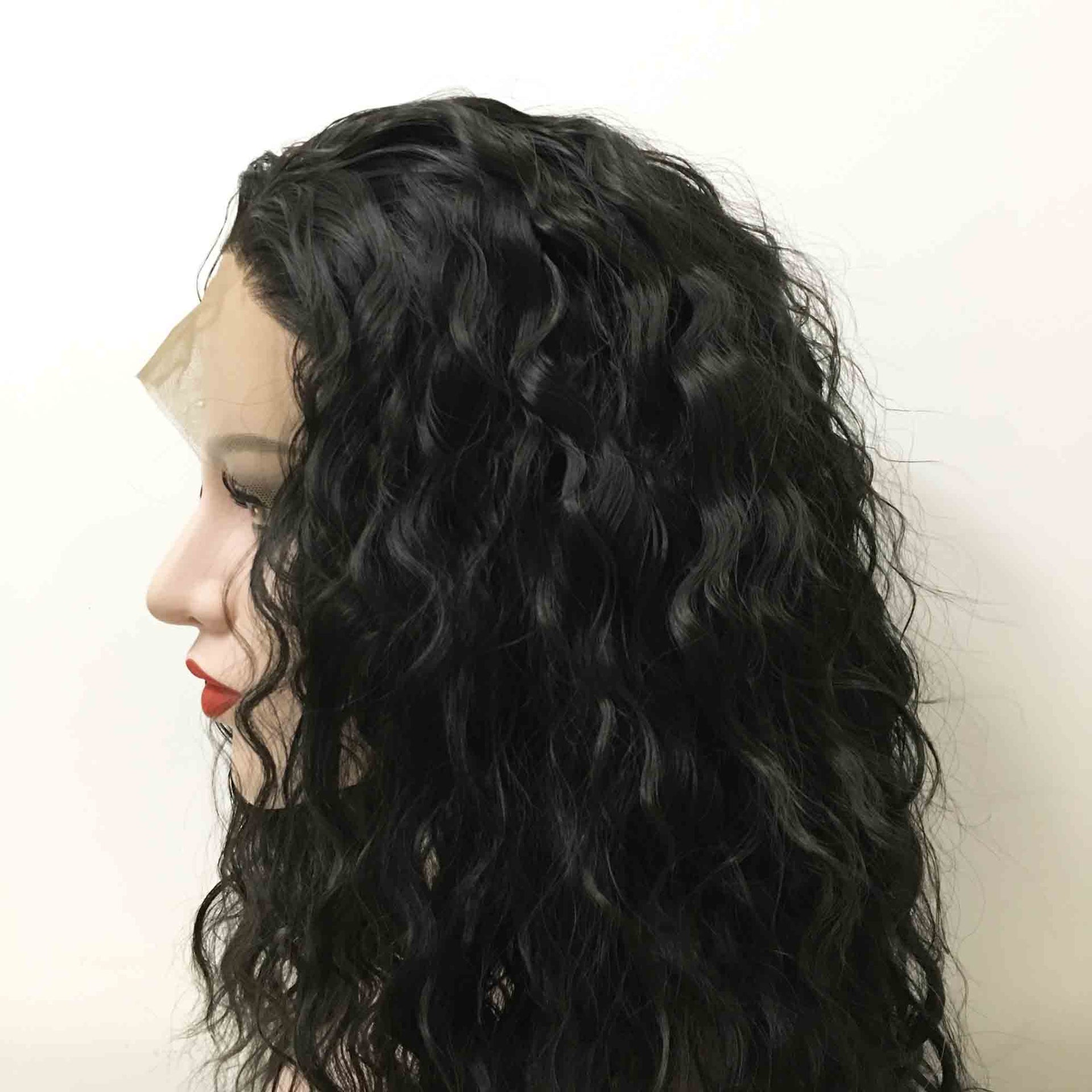nevermindyrhead Women Black lace Front Free Part Curly Fluffy Layers Thick Volume Wig