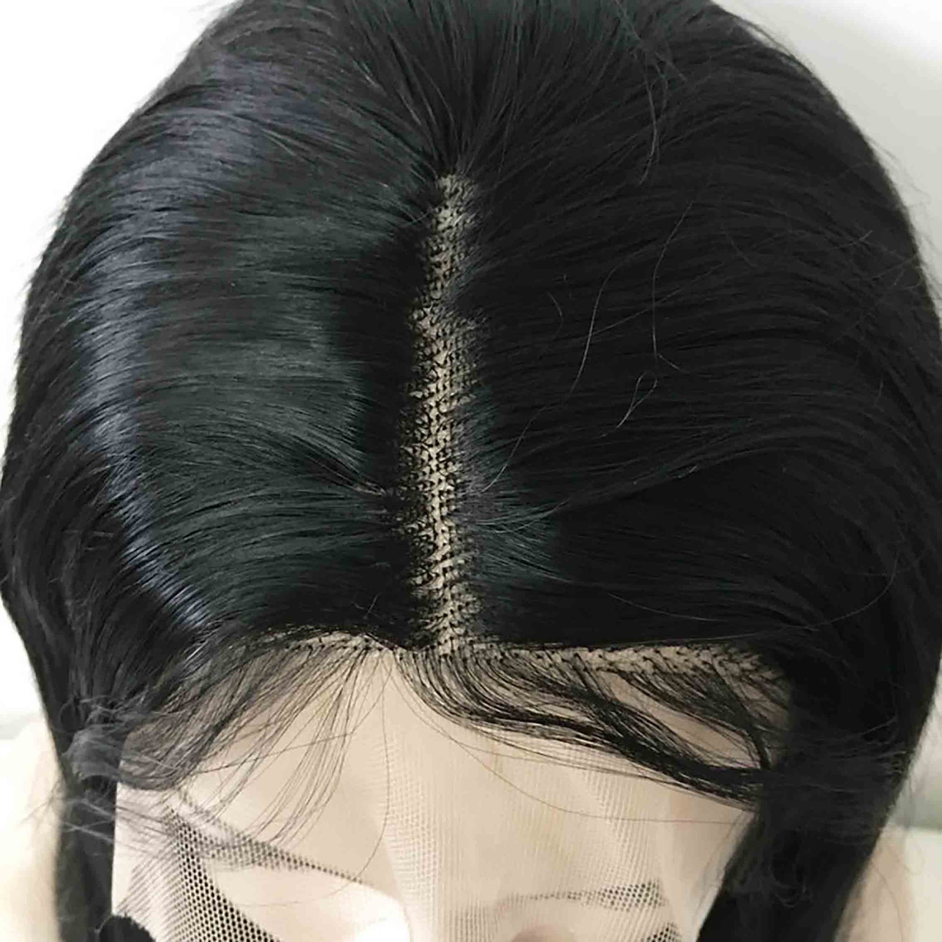 nevermindyrhead Women Black Lace Front Long Straight Pre-plucked Middle Part Wig