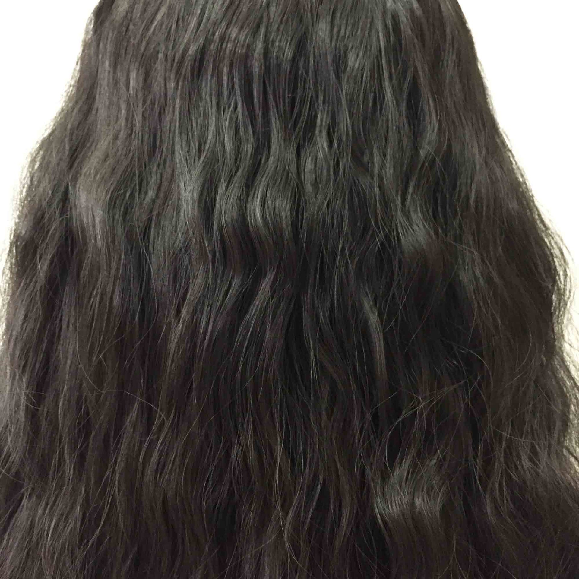 nevermindyrhead Women Black Long Curly Frizzy Fringe Bangs Thick Wig