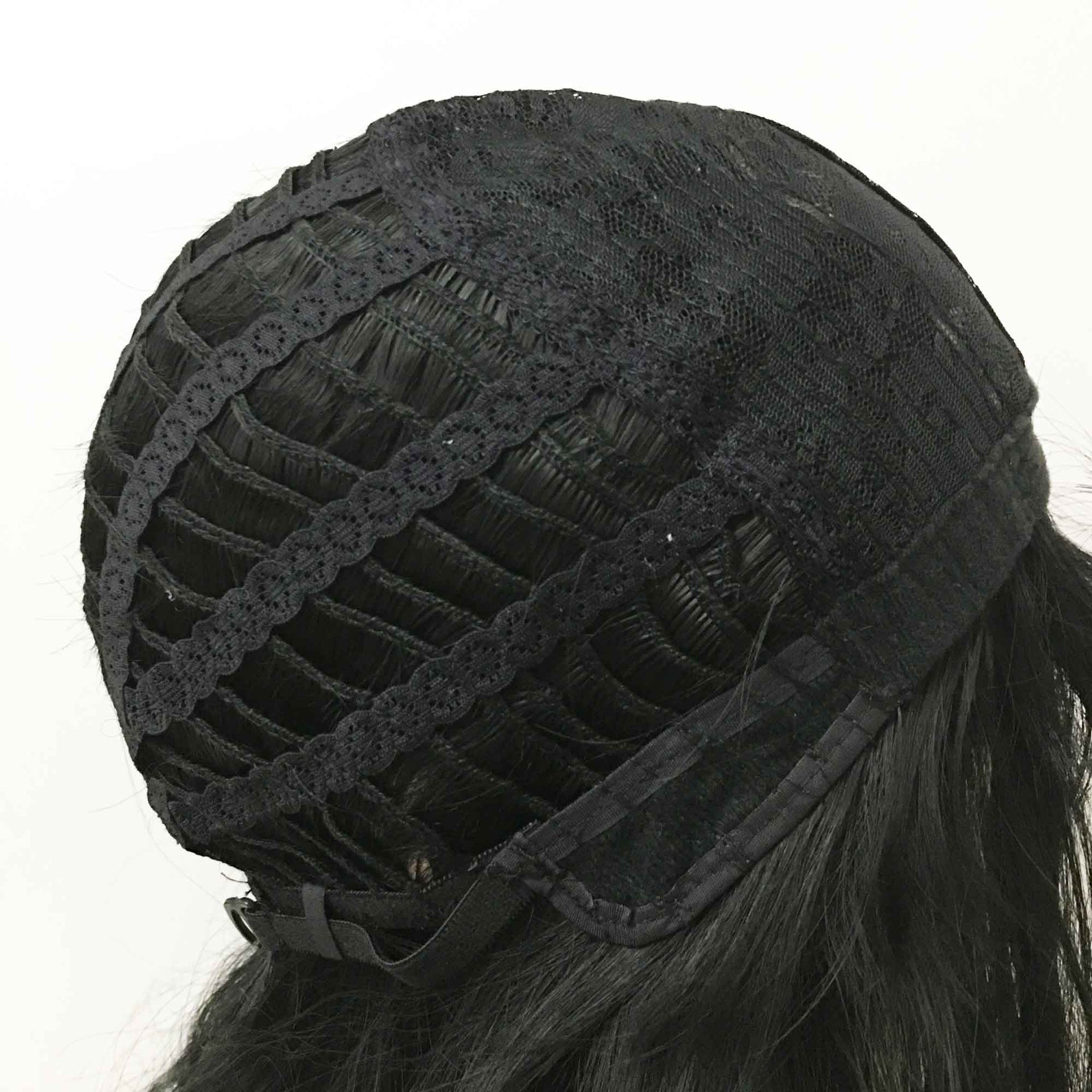 nevermindyrhead Women Black Long Natural Wavy Wispy Fringe Bangs Wig