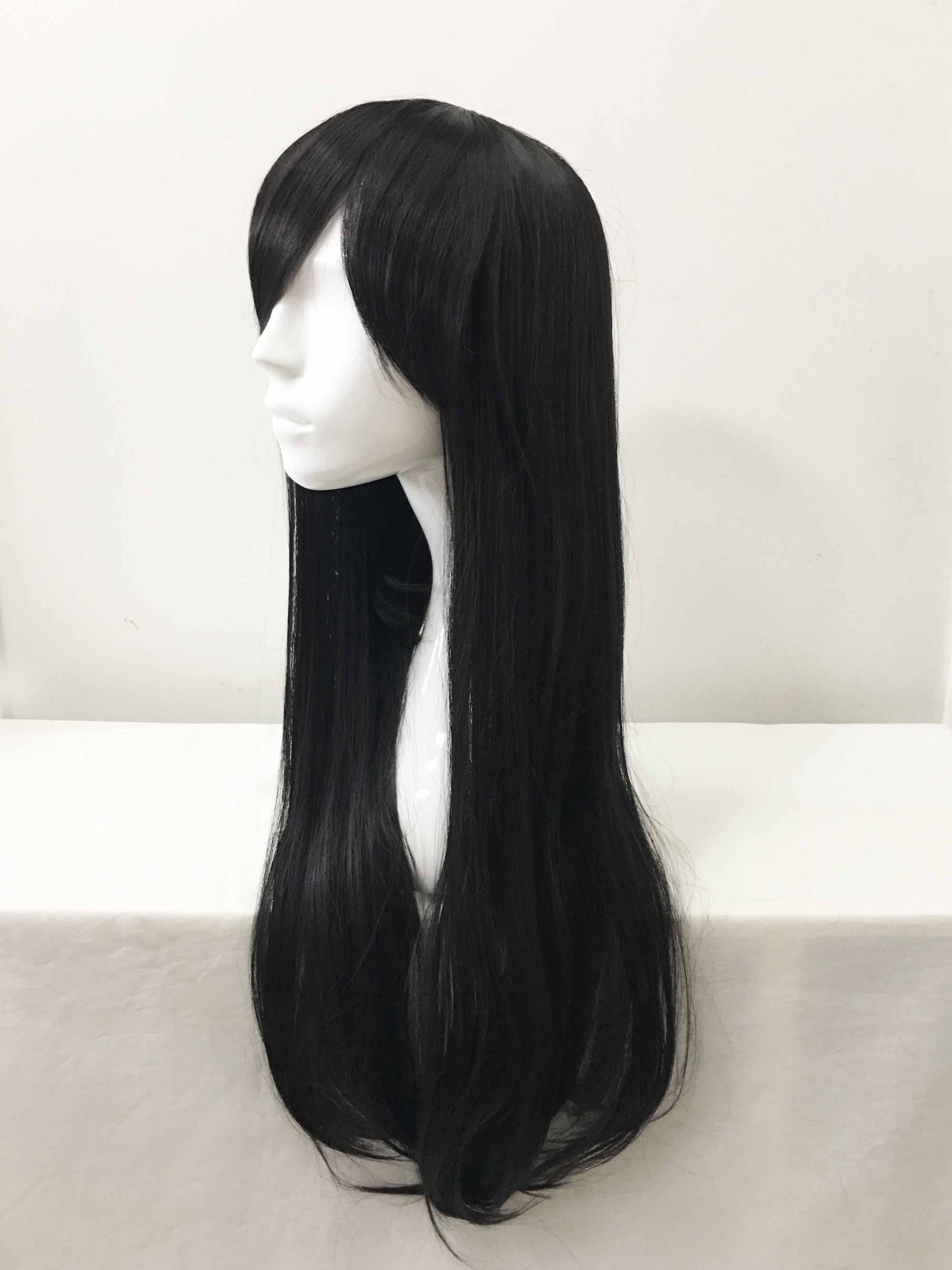 nevermindyrhead Women Black Long Straight Fringe Bangs Cosplay Wig