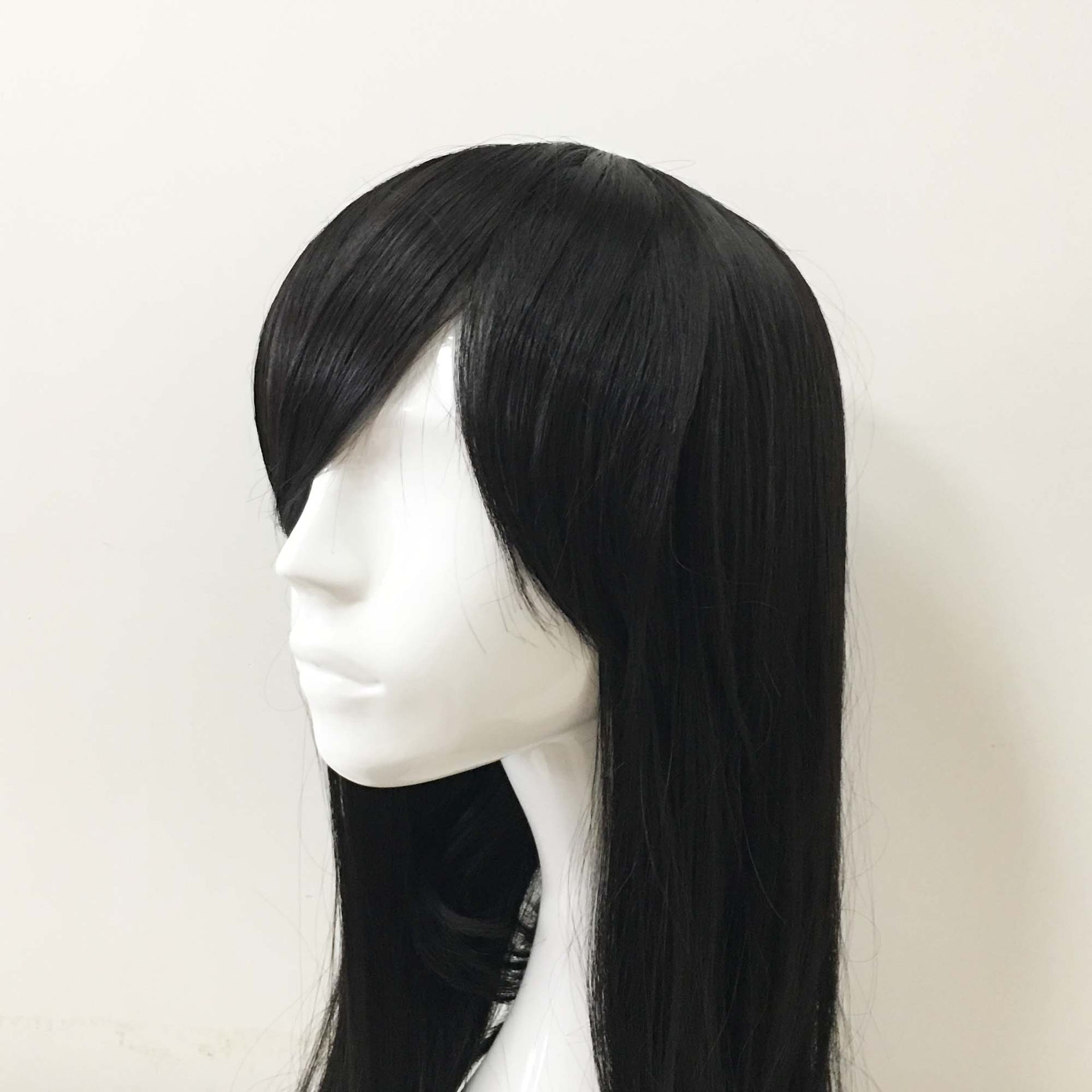 nevermindyrhead Women Black Long Straight Fringe Bangs Cosplay Wig