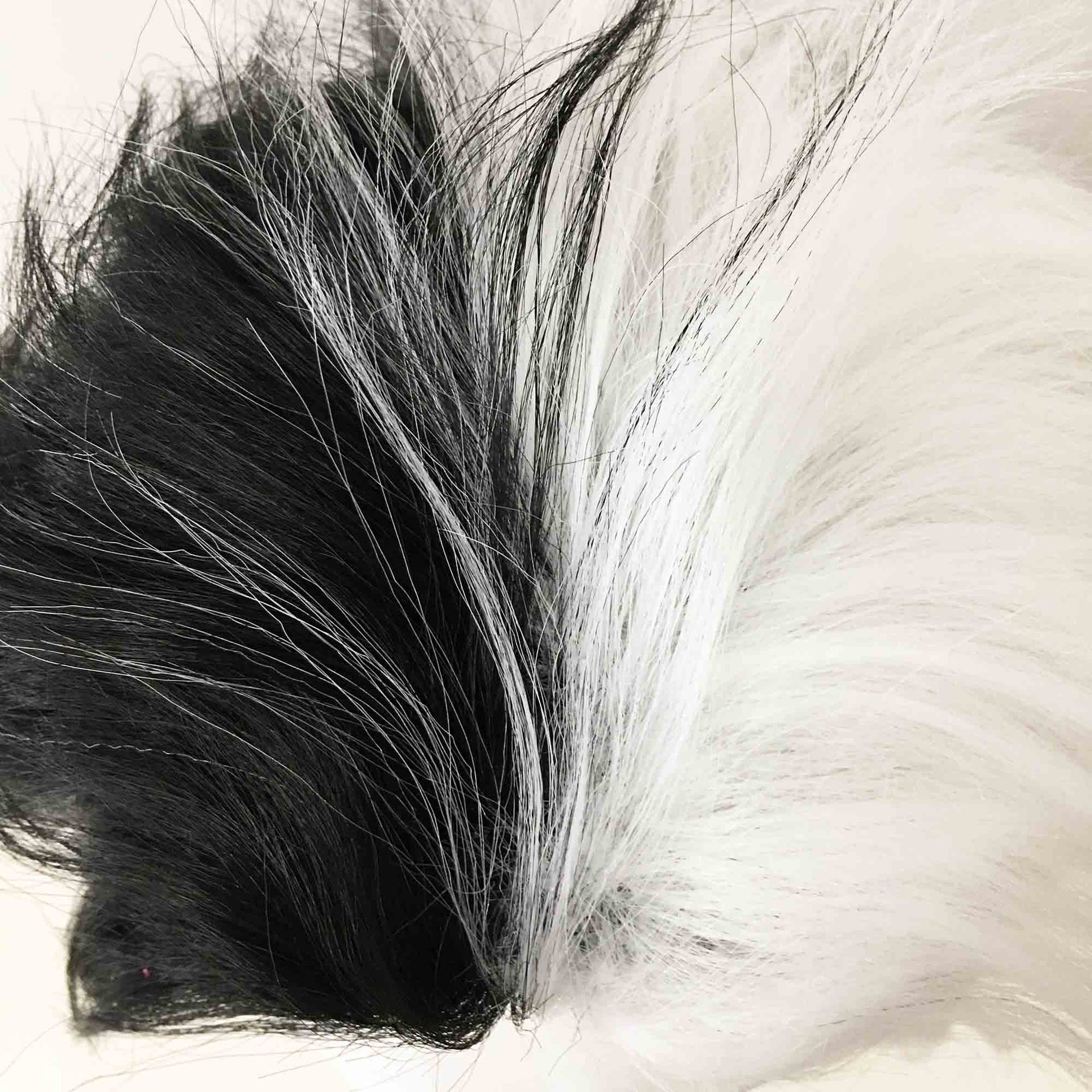 nevermindyrhead Women Black White Short Straight Slicked Back Layered Cosplay Wig