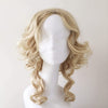 Women Blonde Long Curly Side Part Different Length Cosplay Wig