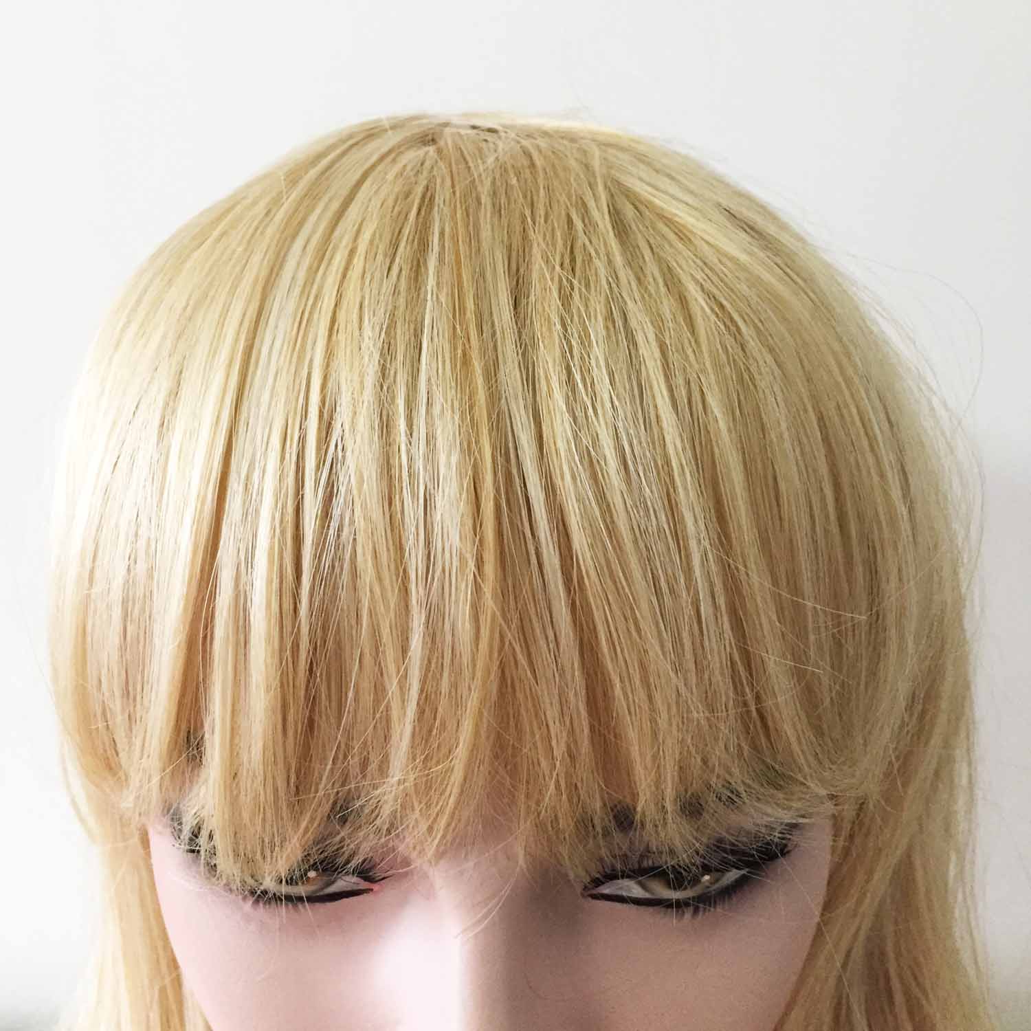 nevermindyrhead Women Blonde Long Wavy Fringe Bangs Layered Wig
