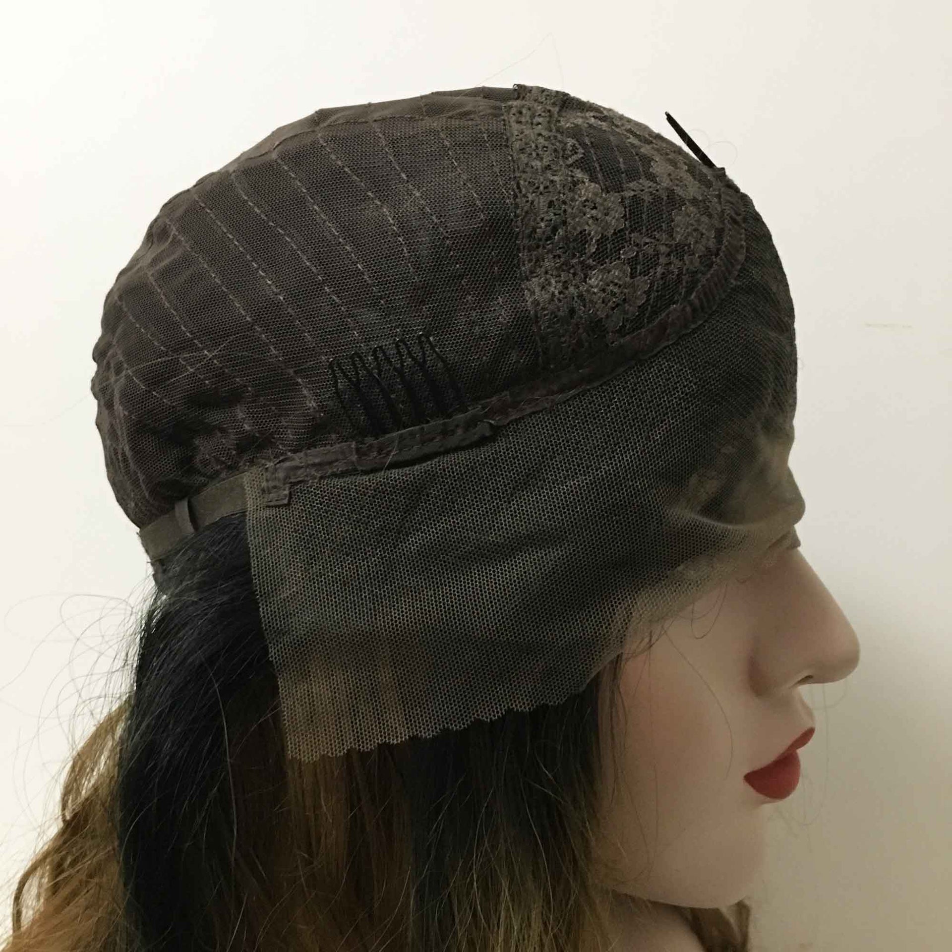 nevermindyrhead Women Brown Dark Root Lace Front Long Curly Middle Part Wig