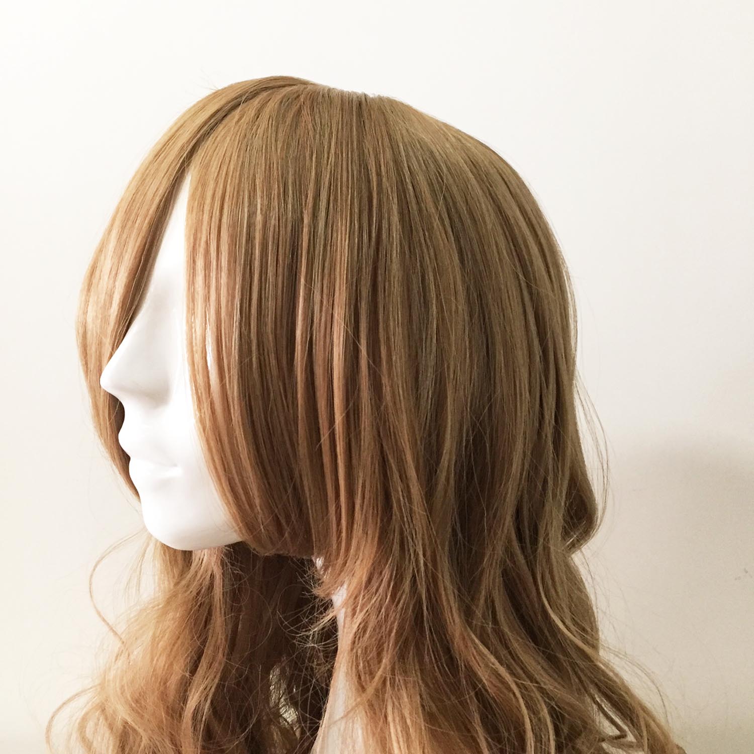 nevermindyrhead Women Brown Long Curly Side Swept Bangs Cosplay Wig