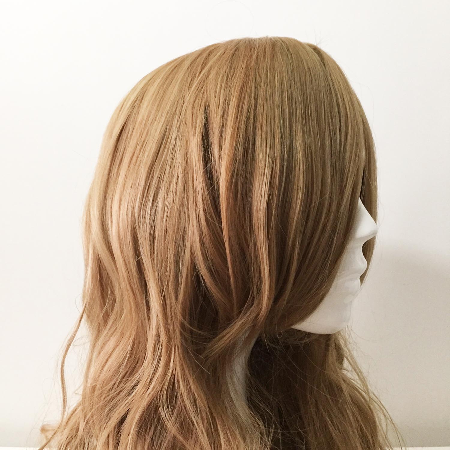 nevermindyrhead Women Brown Long Curly Side Swept Bangs Cosplay Wig