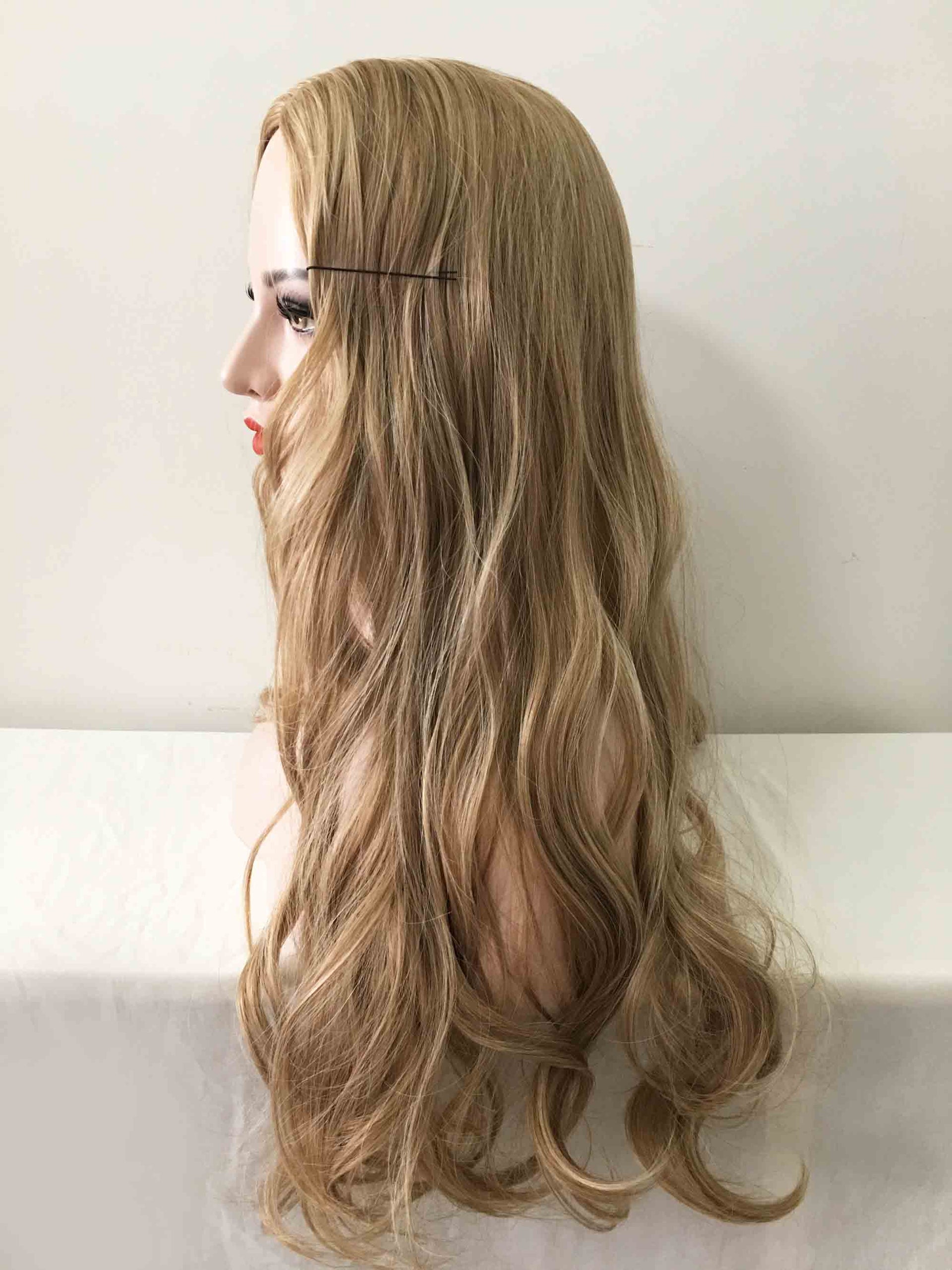 nevermindyrhead Women Brown Long Wavy Middle Part Wig
