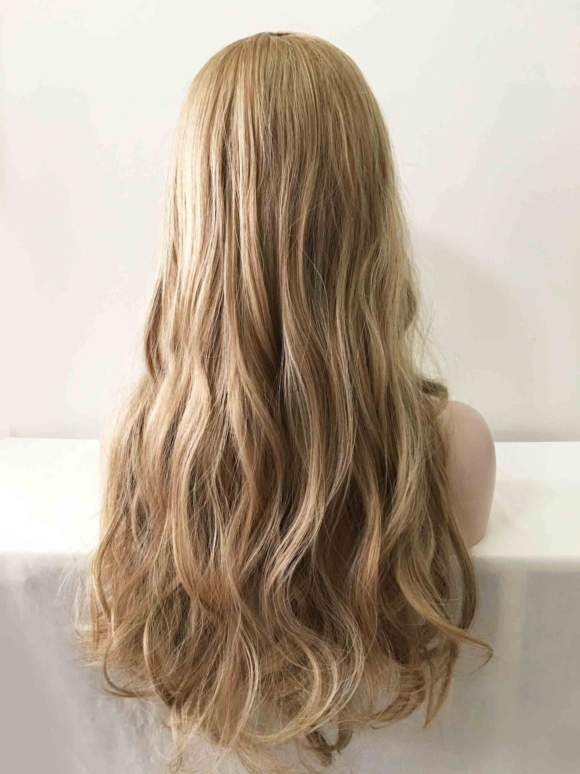 nevermindyrhead Women Brown Long Wavy Middle Part Wig