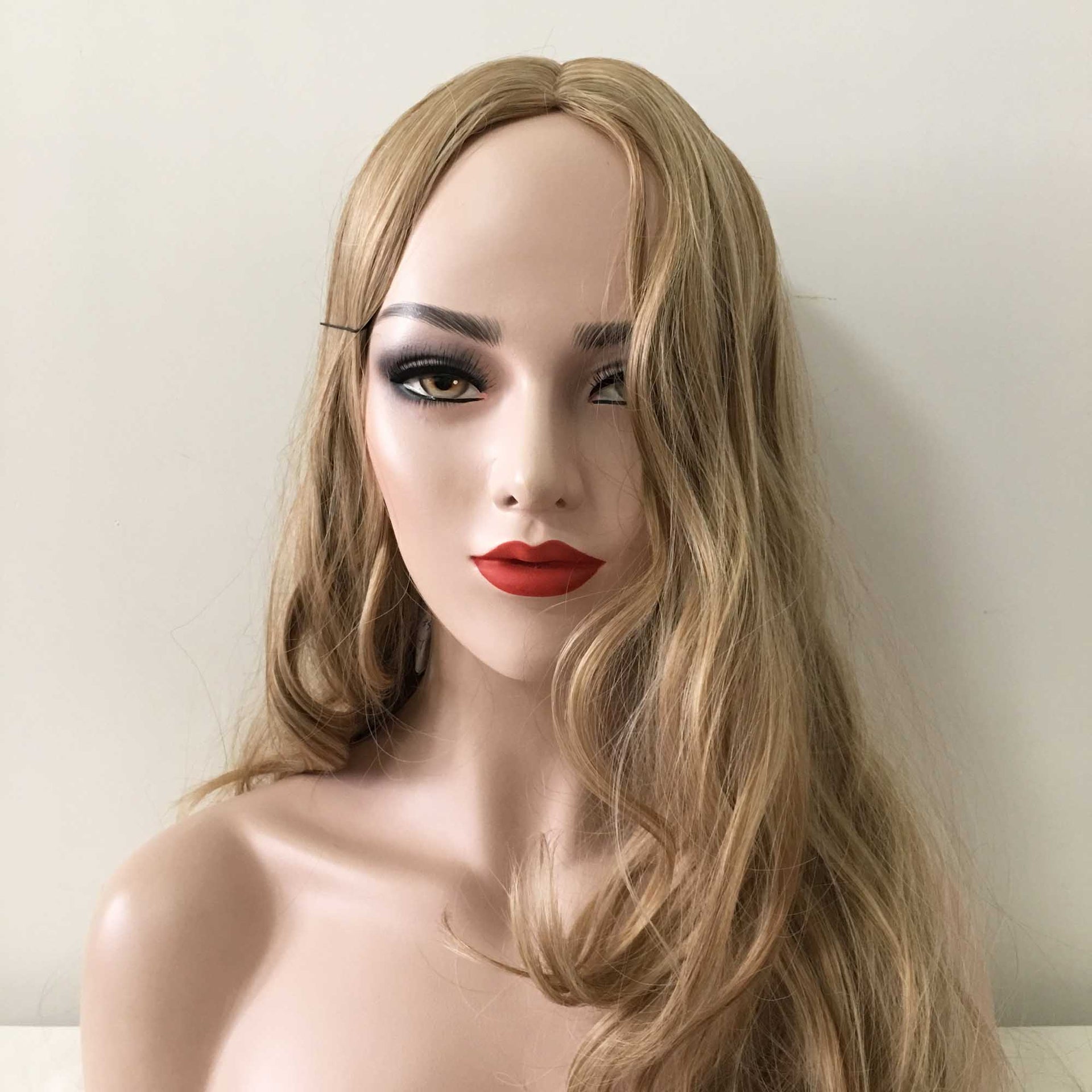 nevermindyrhead Women Brown Long Wavy Middle Part Wig