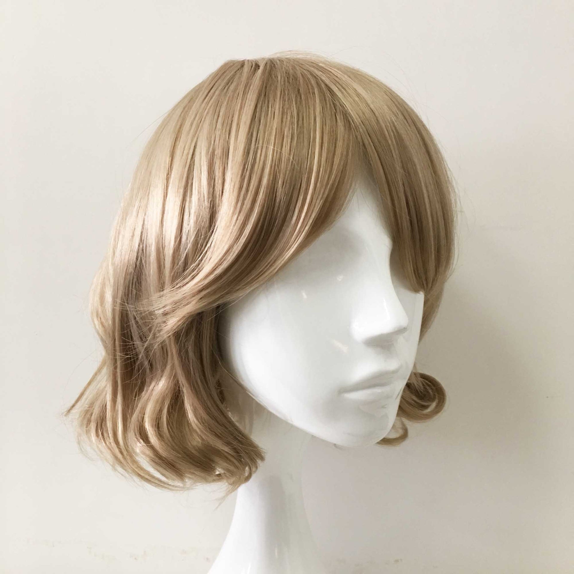 nevermindyrhead Women Brown Short Curly Long Bangs Cosplay Wig