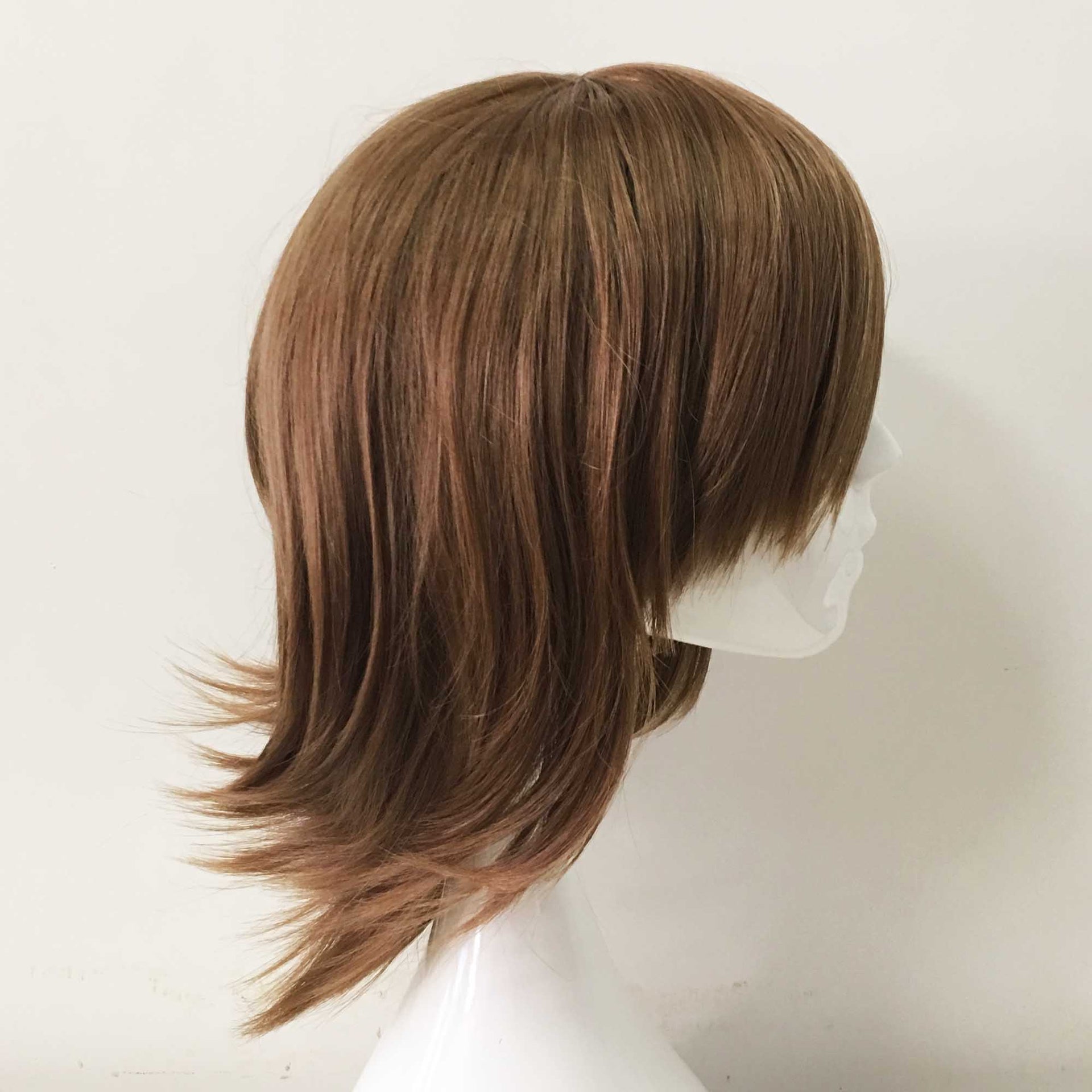 nevermindyrhead Women Brown Short Straight Fringe Bangs Cosplay Wig