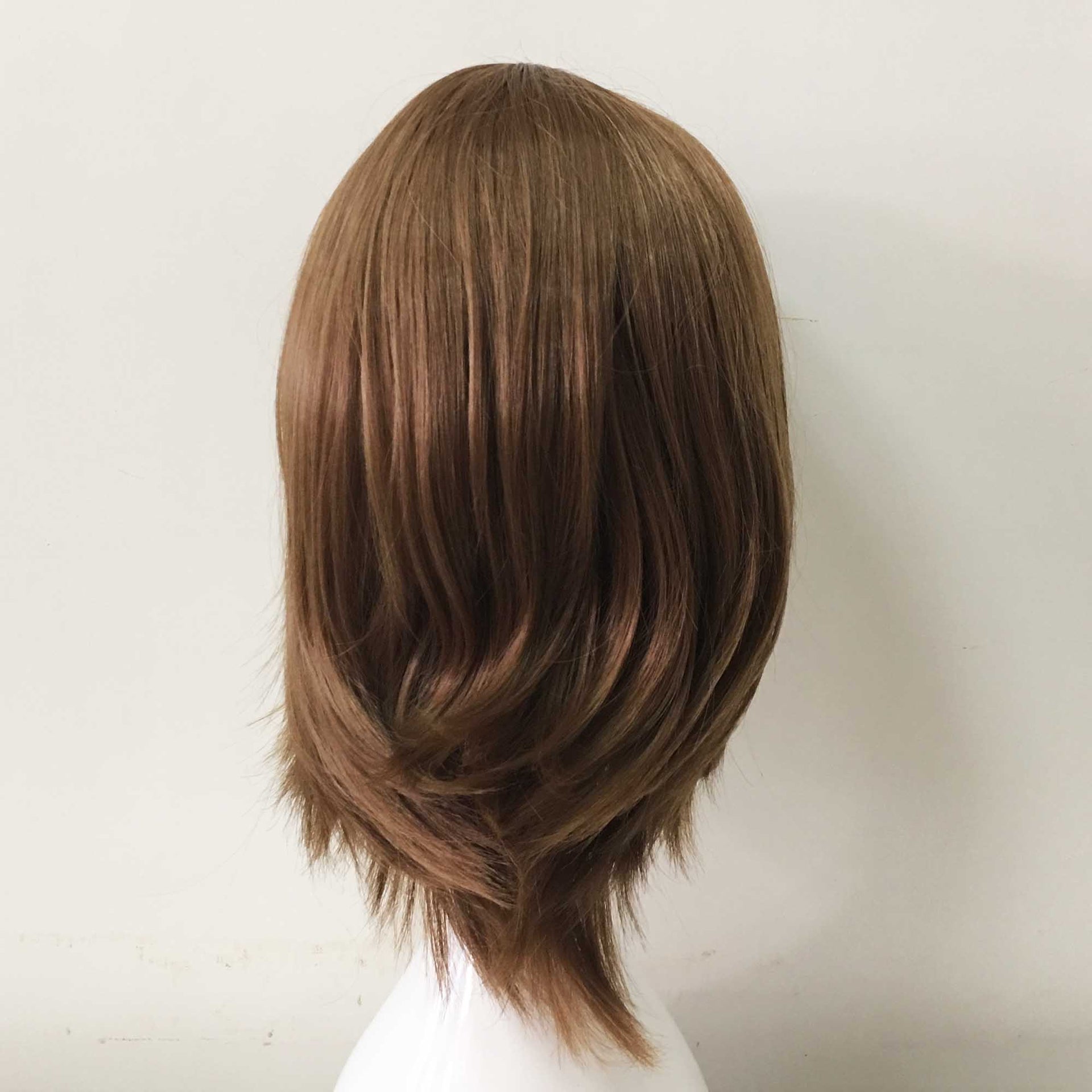 nevermindyrhead Women Brown Short Straight Fringe Bangs Cosplay Wig