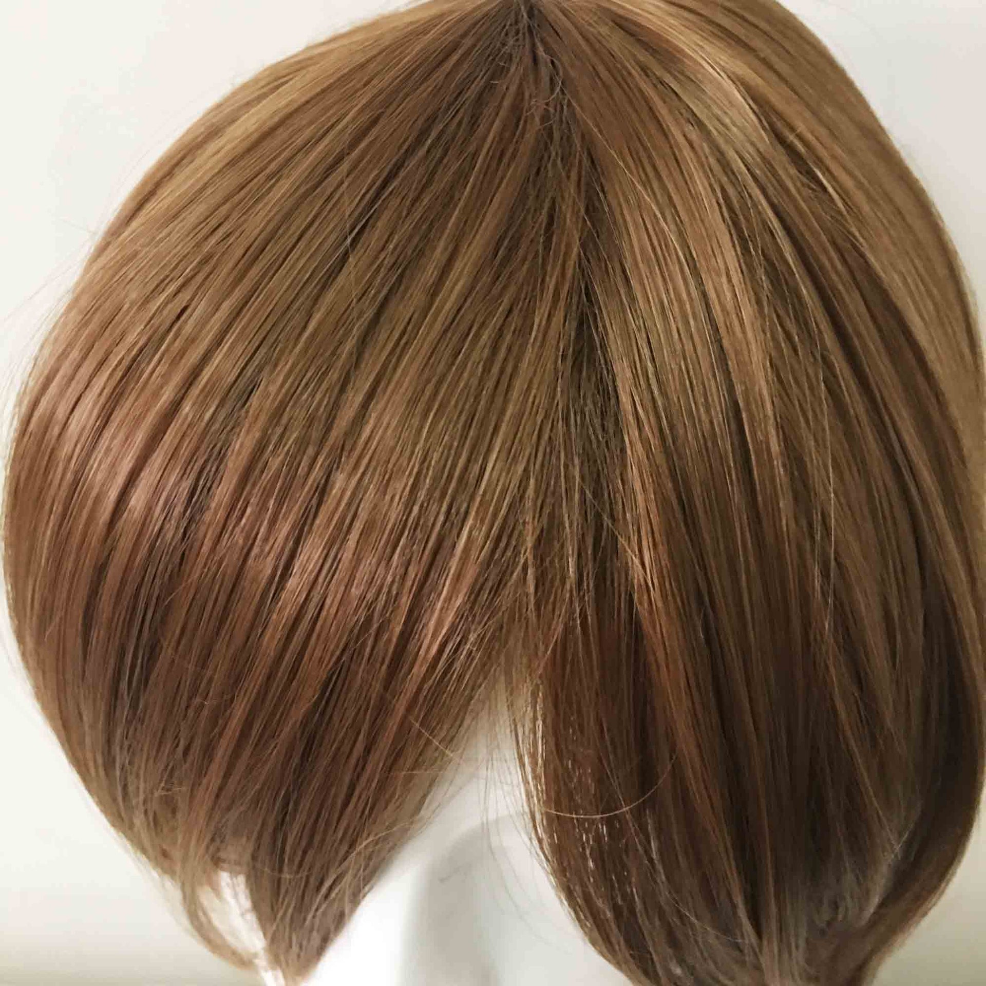 nevermindyrhead Women Brown Short Straight Fringe Bangs Cosplay Wig