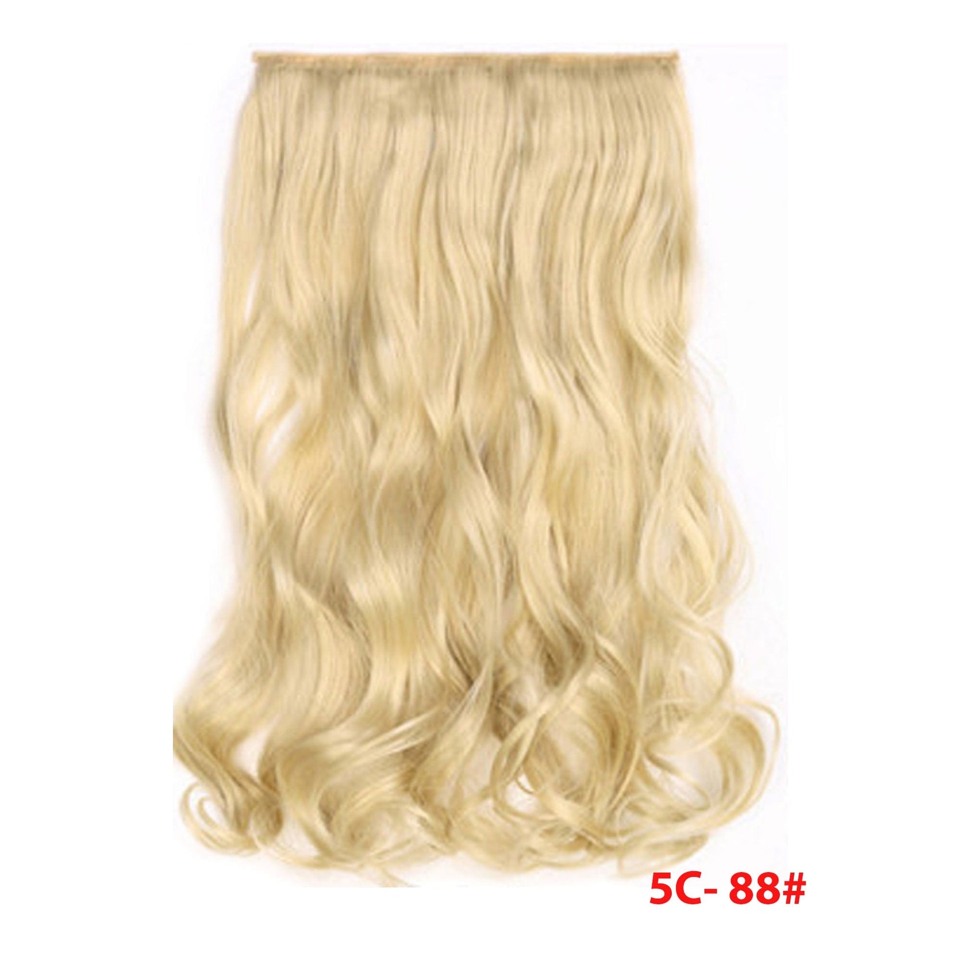 nevermindyrhead Women Clip In 3/4 Full Head Long Curly Synthetic Hair Extensions 5 Clips 24