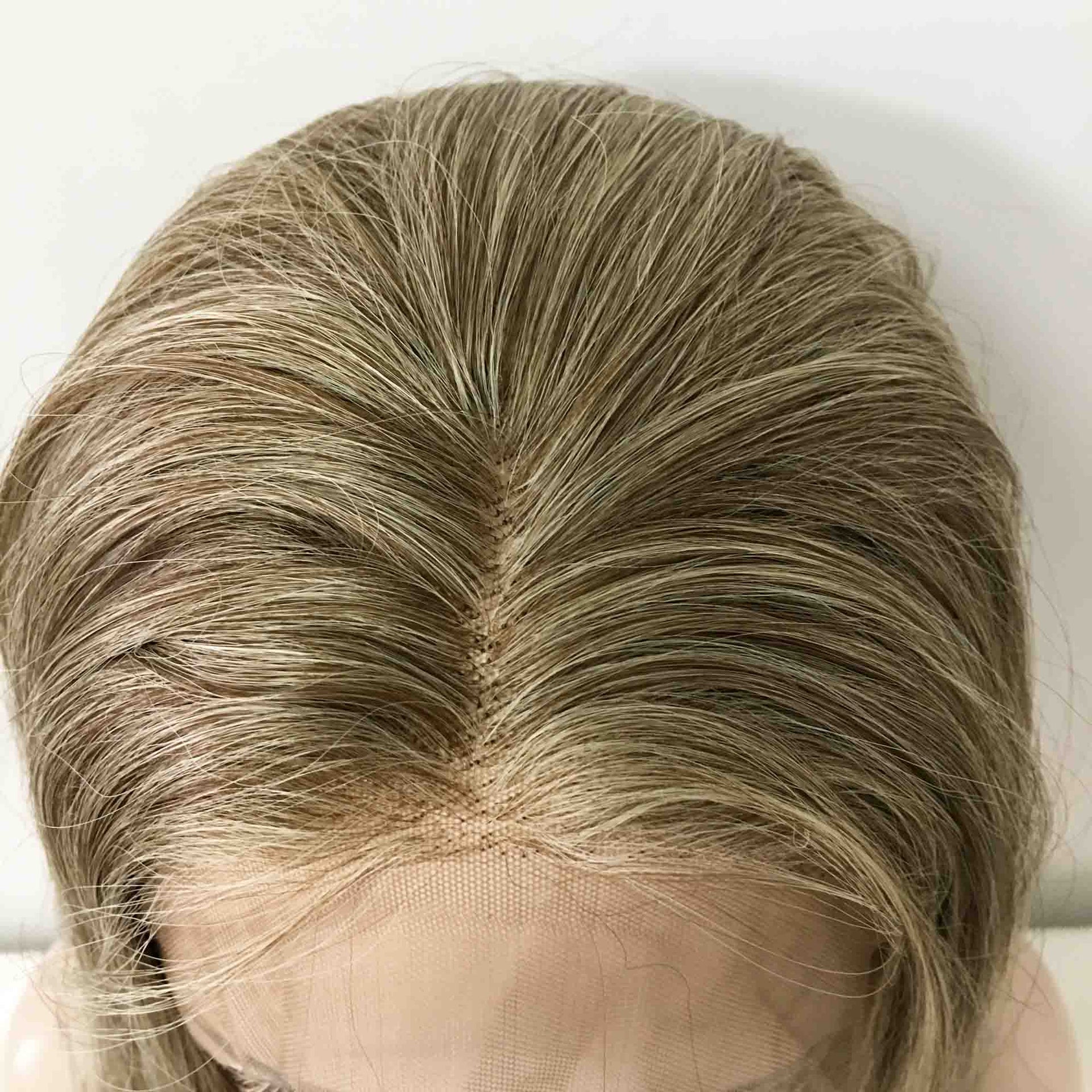 nevermindyrhead Women Dark Ash Blonde Lace Front Long Straight Middle Part Wig