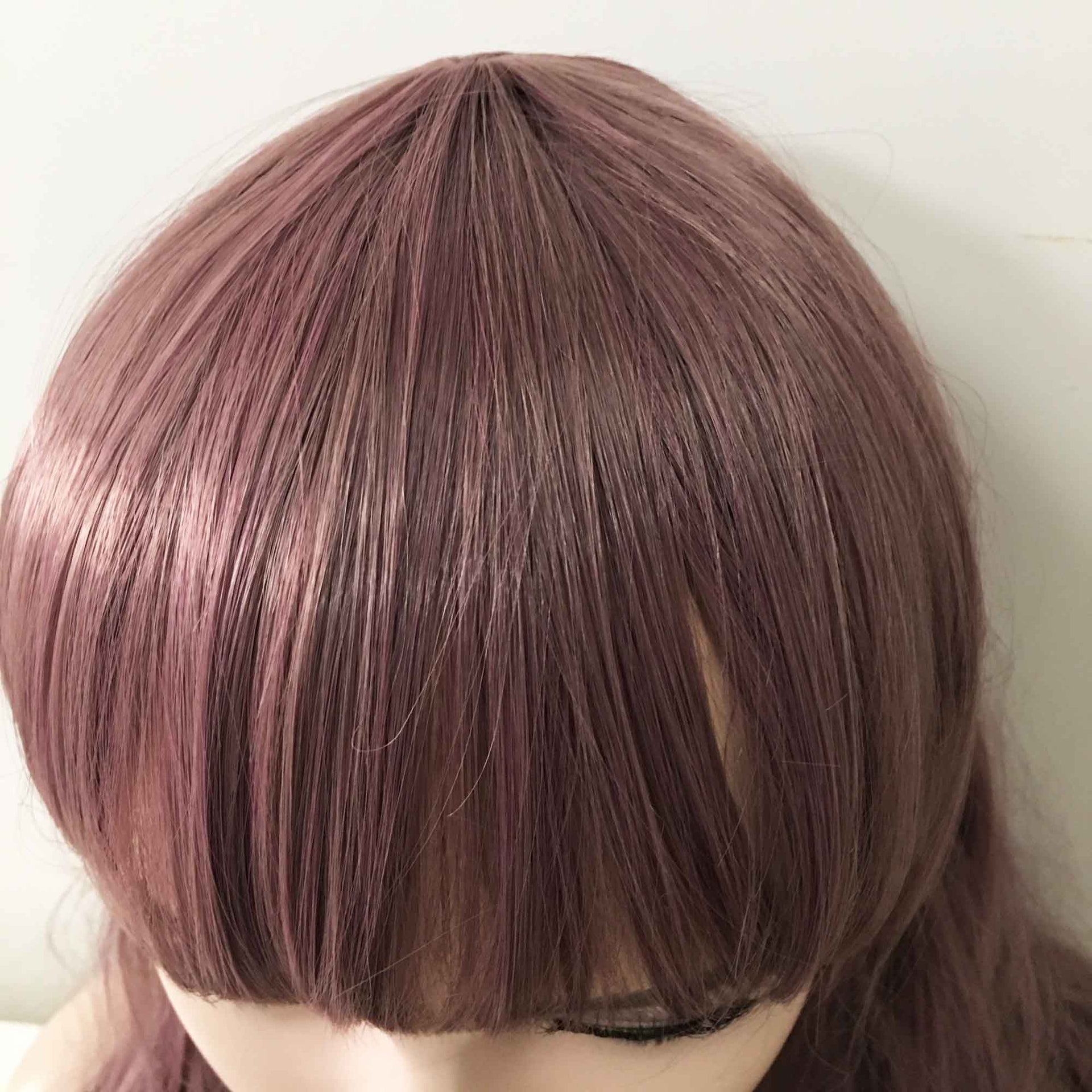nevermindyrhead Women Dusty Purple Long Wavy Fringe Bangs Fringe Bangs Wig