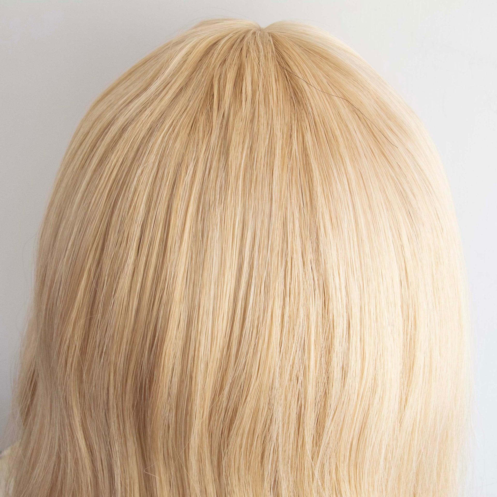 nevermindyrhead Women Golden Blonde Long Wavy Fringe Bangs Wig