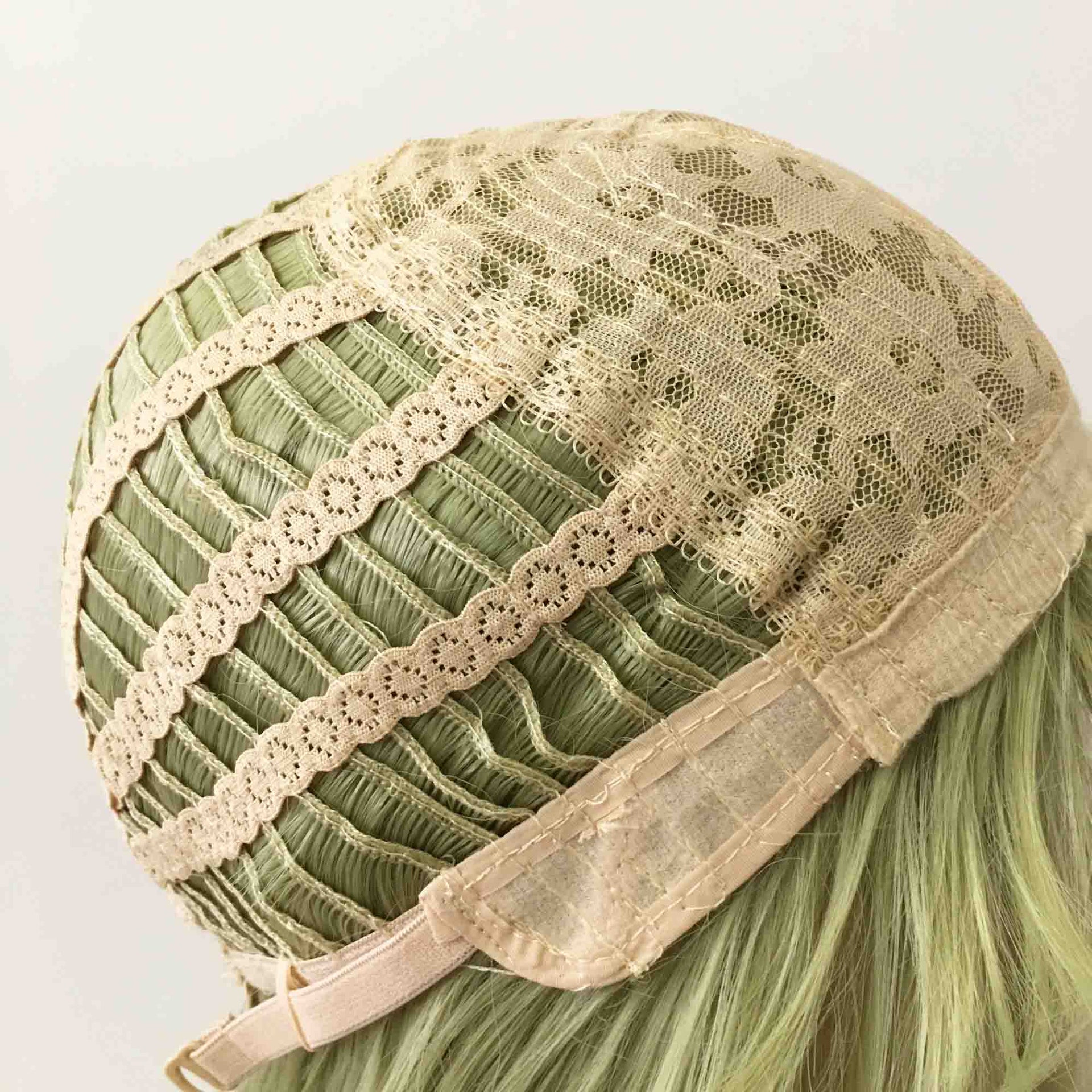 nevermindyrhead Women Green Long Straight Fringe Bangs Blunt End Wig