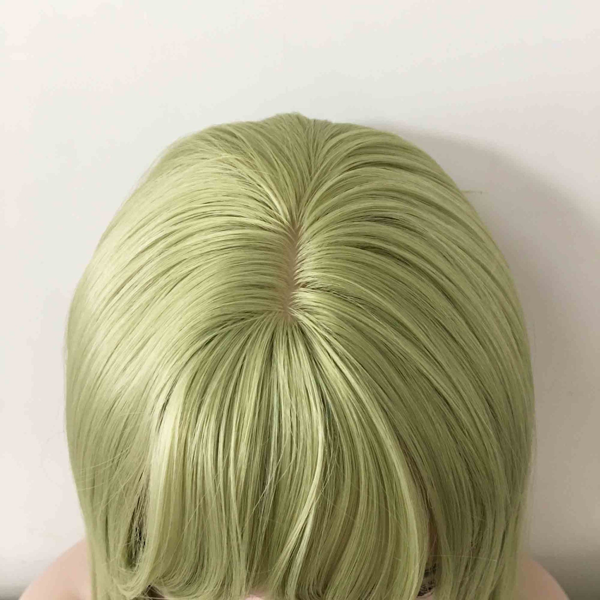 nevermindyrhead Women Green Long Straight Fringe Bangs Blunt End Wig
