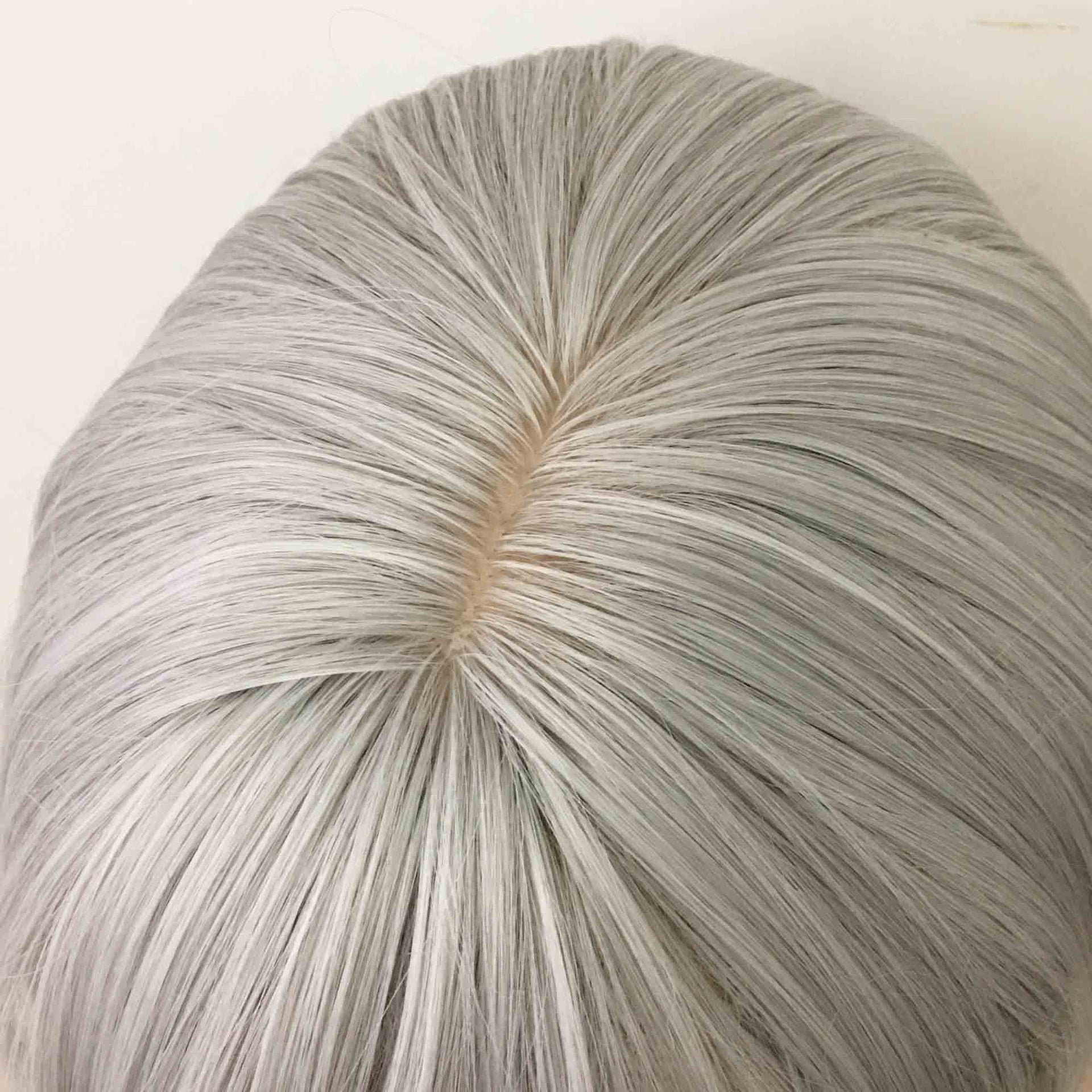 nevermindyrhead Women Gray Long Straight Fringe Bangs Blunt End Wig
