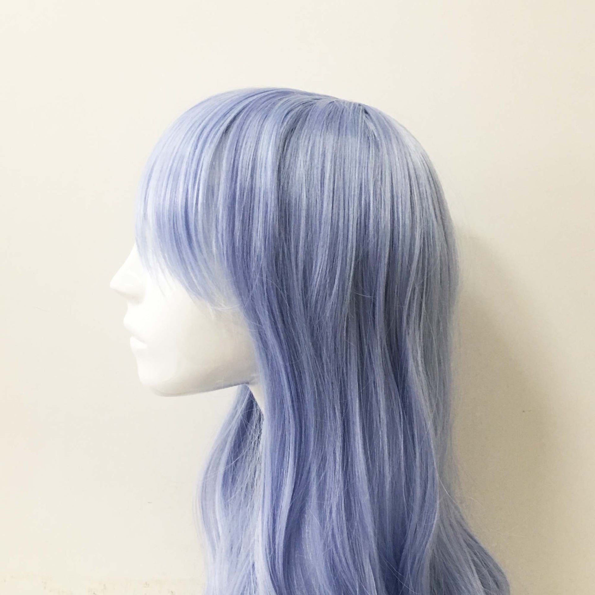 nevermindyrhead Women Light Blue Pastel Long Wavy Fringe Bangs Cosplay Wig