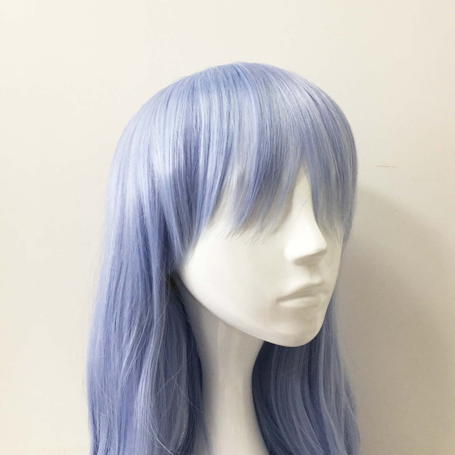 nevermindyrhead Women Light Blue Pastel Long Wavy Fringe Bangs Cosplay Wig