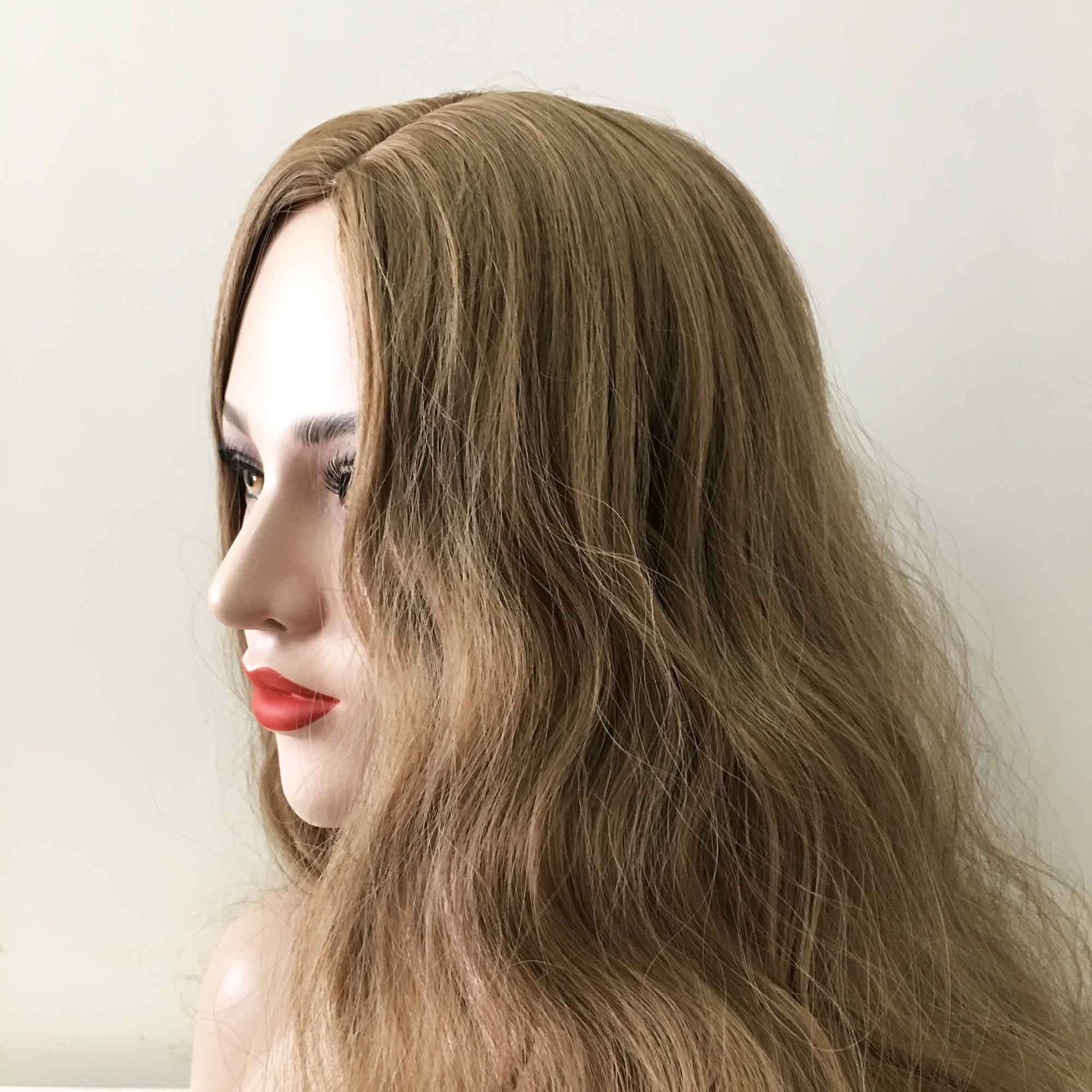 nevermindyrhead Women Light Brown Long Curly Frizzy Side Part Frizzy Wig