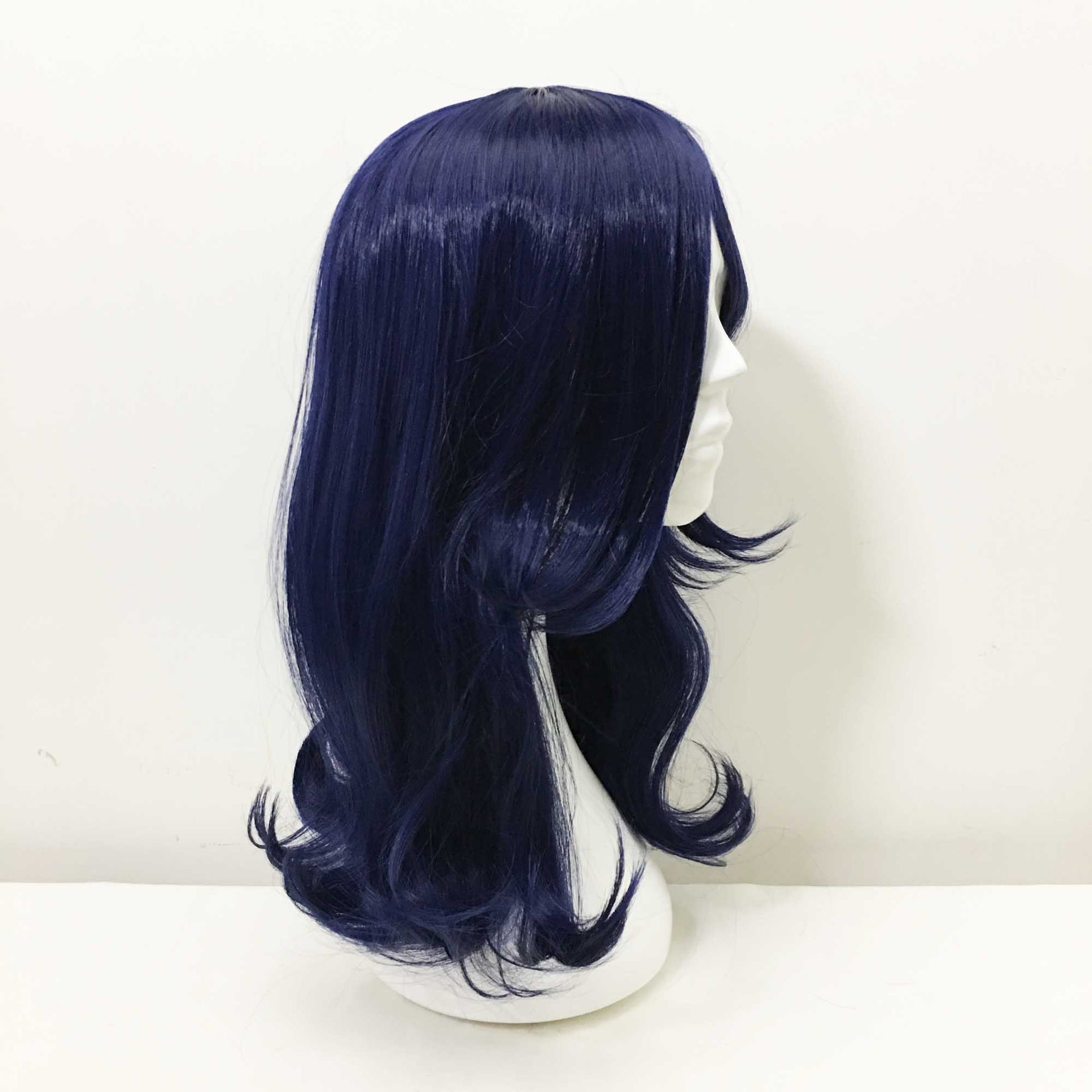 nevermindyrhead Women Navy Long Straight Long Bangs Layered Cosplay Wig