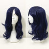 Women Navy Long Straight Long Bangs Layered Cosplay Wig