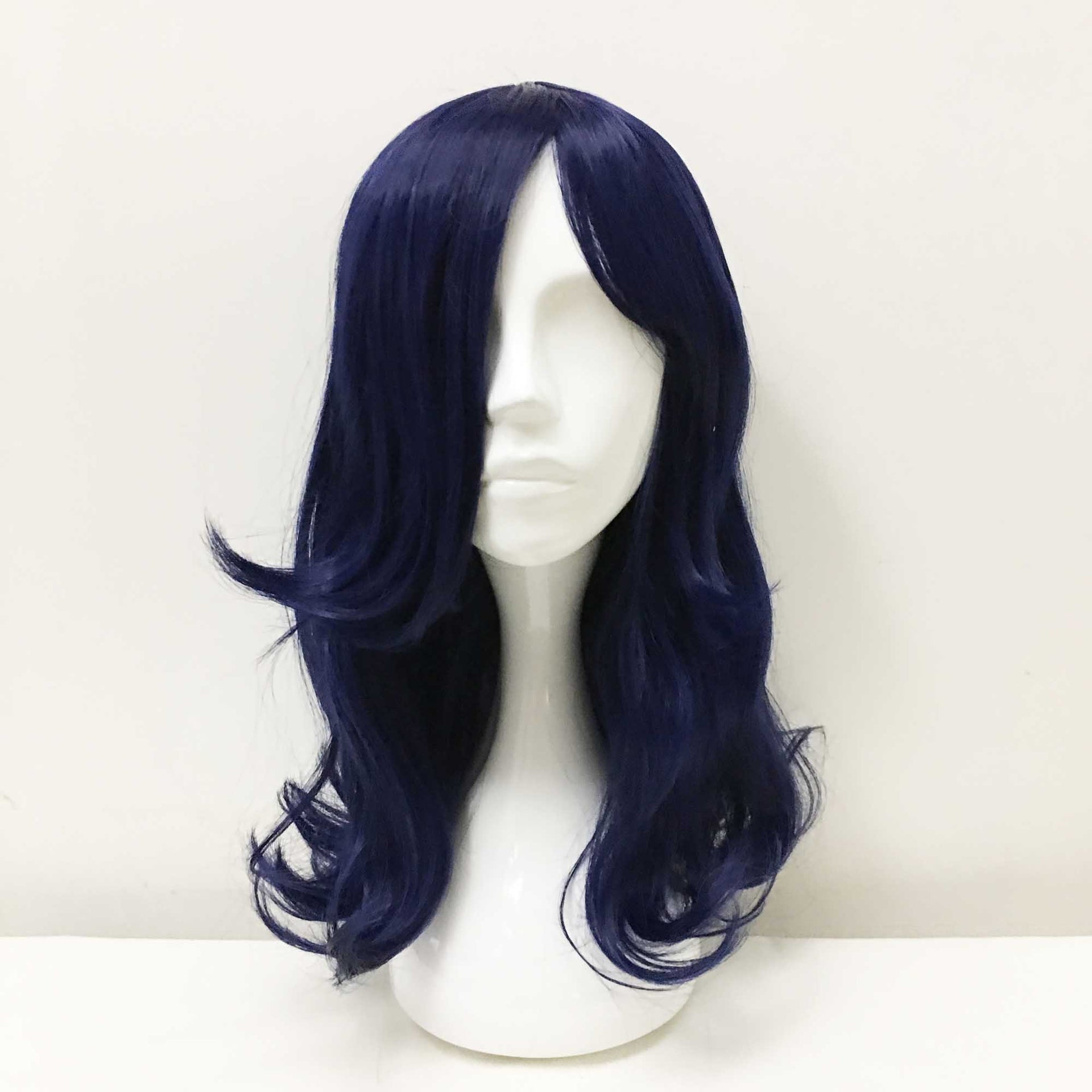 nevermindyrhead Women Navy Long Straight Long Bangs Layered Cosplay Wig