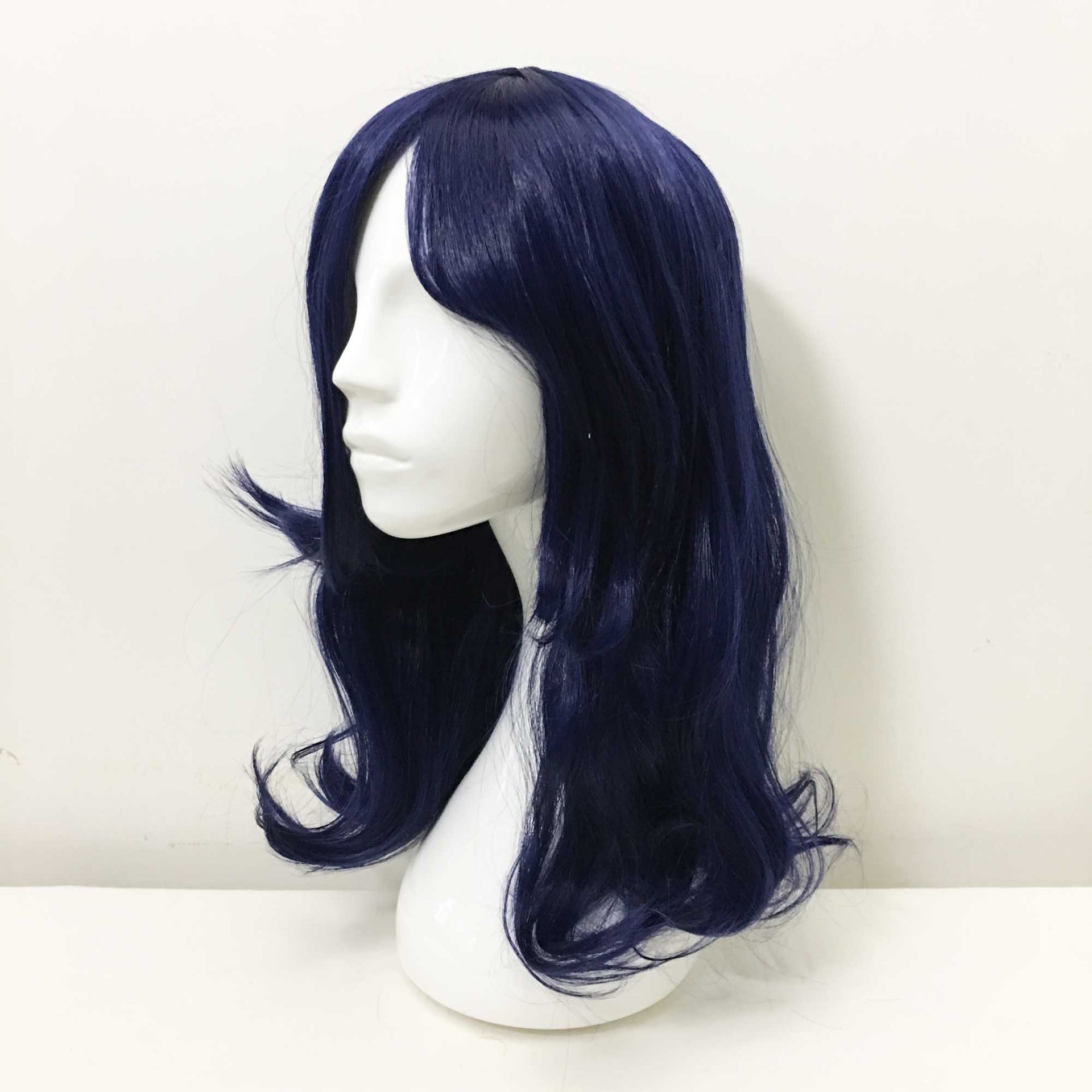 nevermindyrhead Women Navy Long Straight Long Bangs Layered Cosplay Wig
