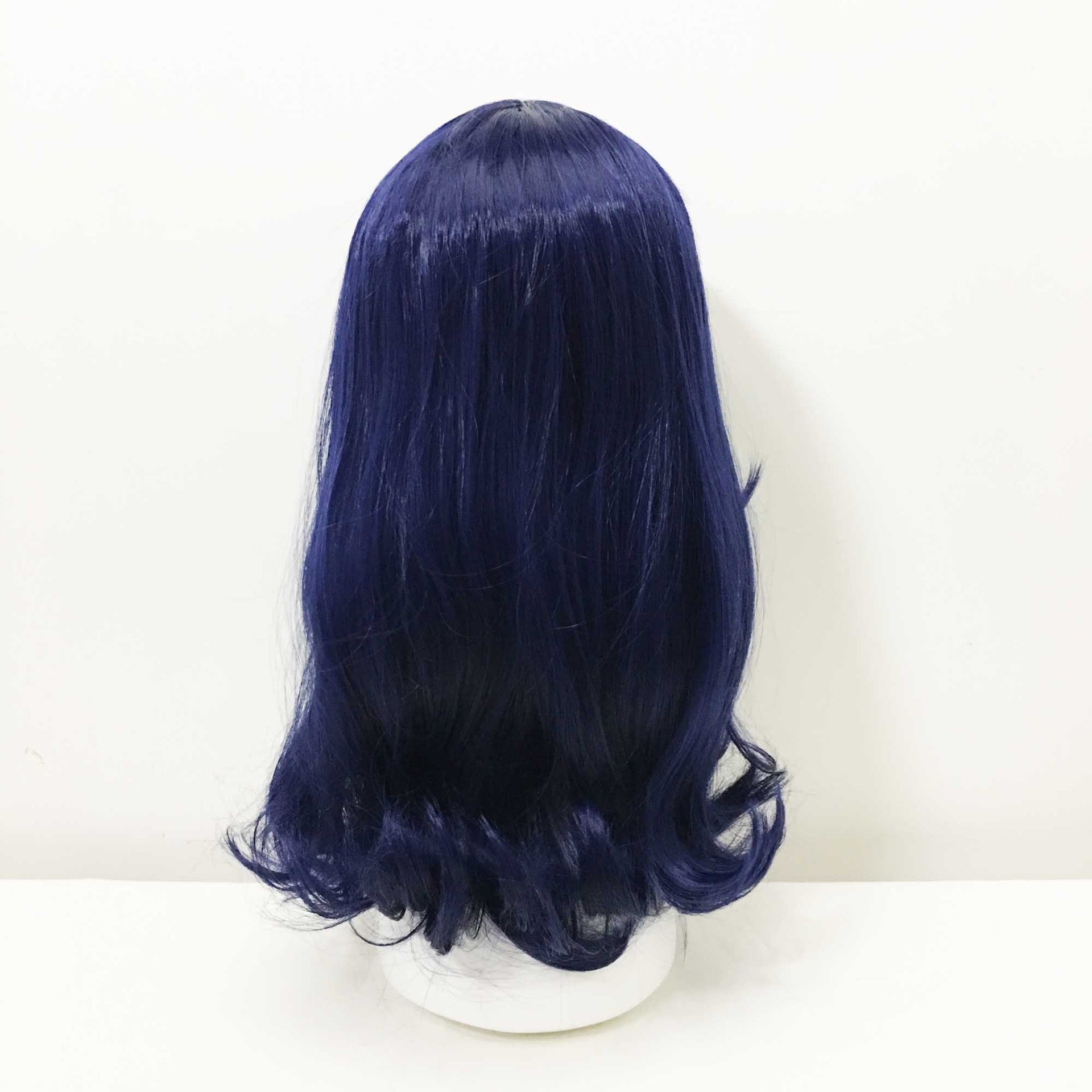 nevermindyrhead Women Navy Long Straight Long Bangs Layered Cosplay Wig