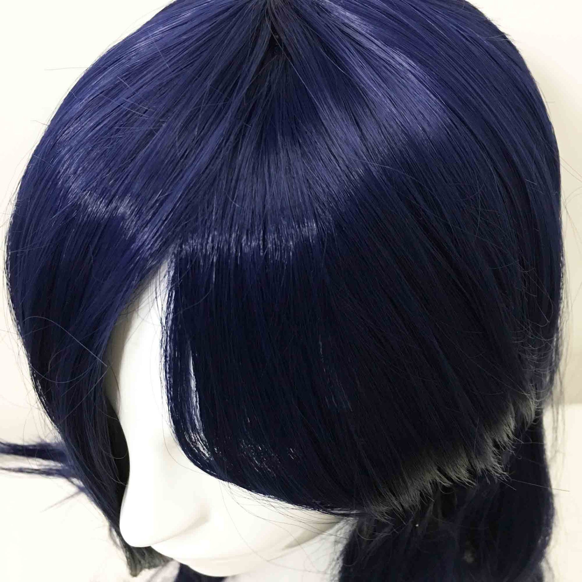nevermindyrhead Women Navy Long Straight Long Bangs Layered Cosplay Wig