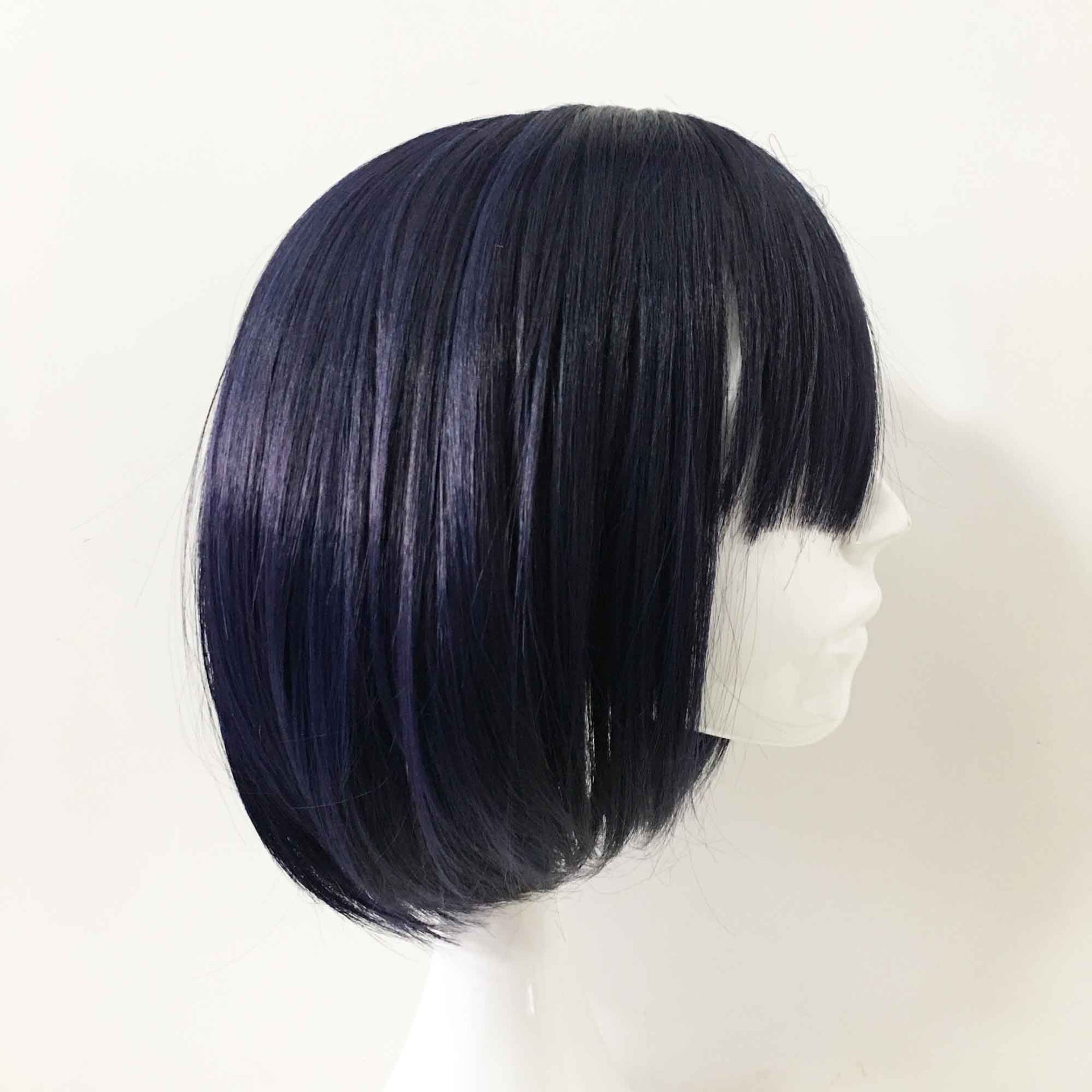 nevermindyrhead Women Navy Short Straight Bob Fringe Bangs Cosplay Wig