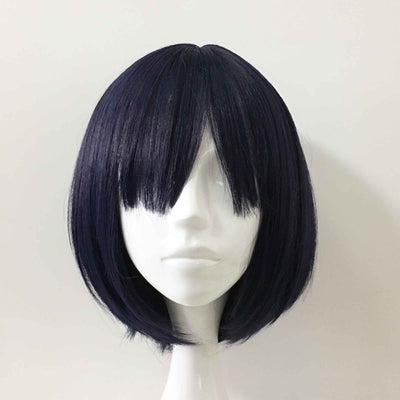Women Navy Short Straight Bob Fringe Bangs Cosplay Wig