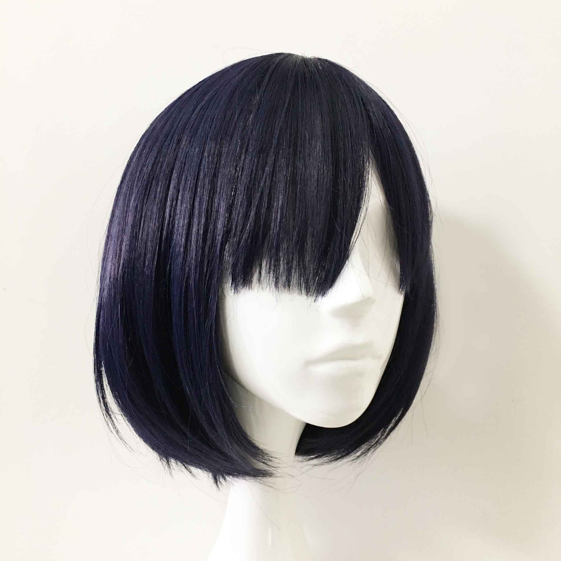nevermindyrhead Women Navy Short Straight Bob Fringe Bangs Cosplay Wig