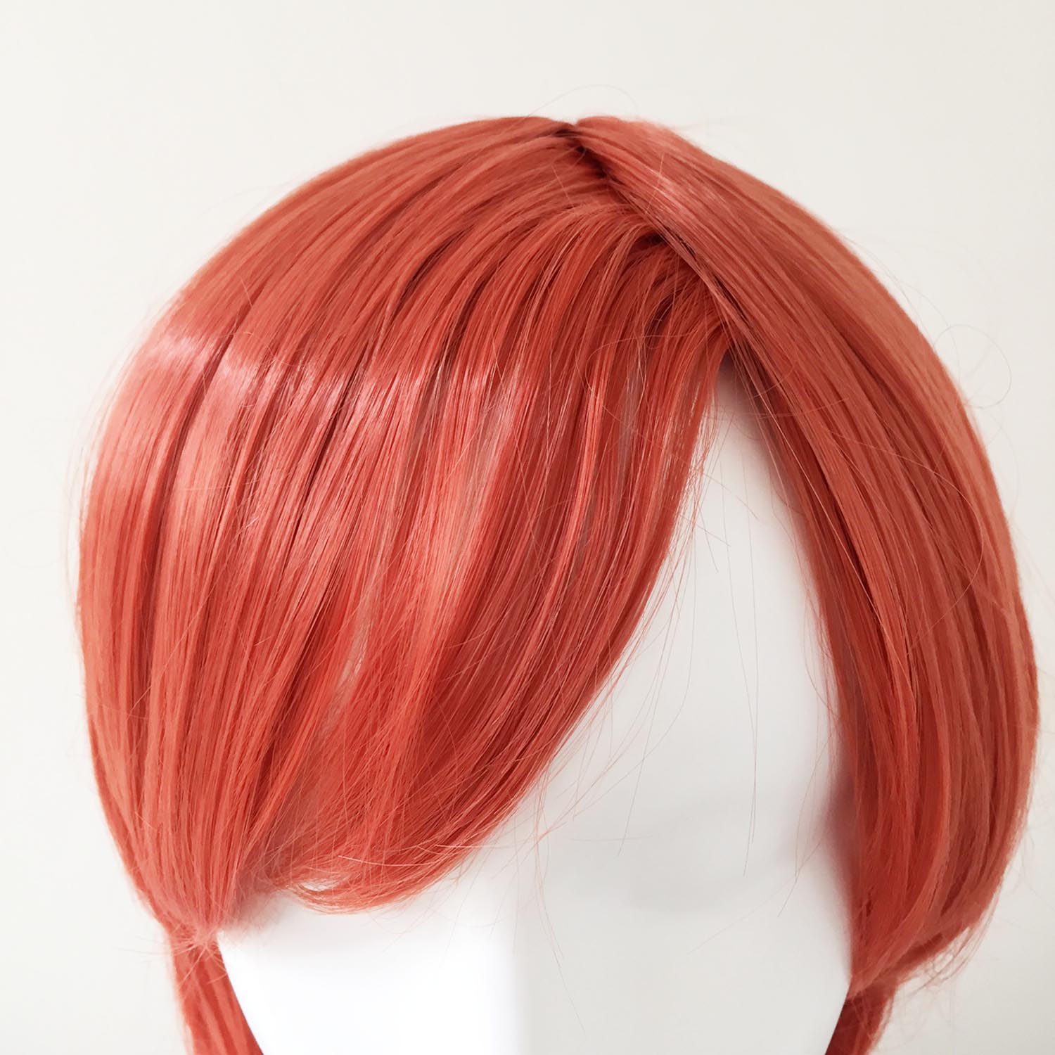 nevermindyrhead Women Orange Short Straight Side Swept Bangs Cosplay Wig
