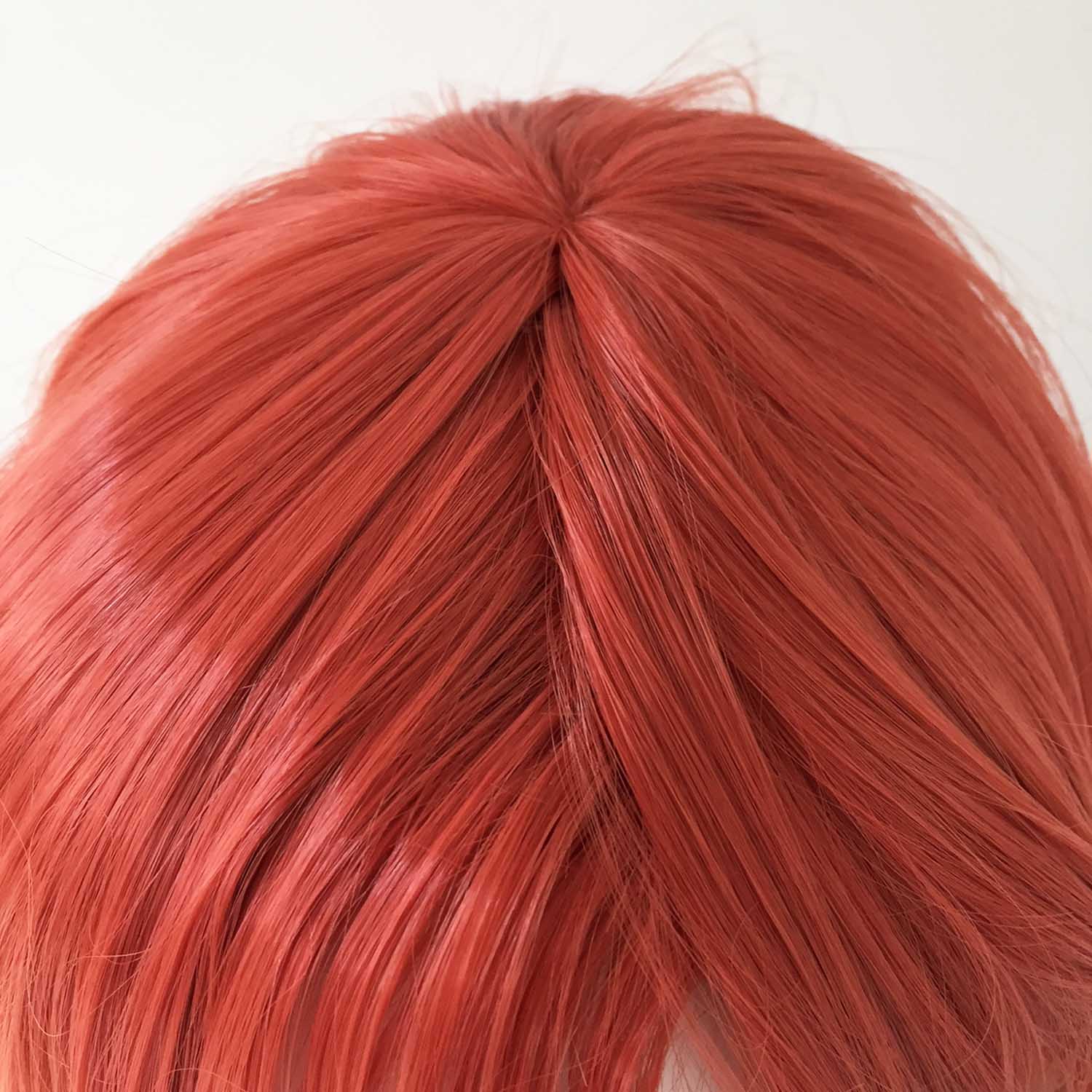 nevermindyrhead Women Orange Short Straight Side Swept Bangs Cosplay Wig
